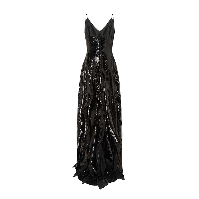 A-line Sequins Dress With Chiffon Details - Image 4