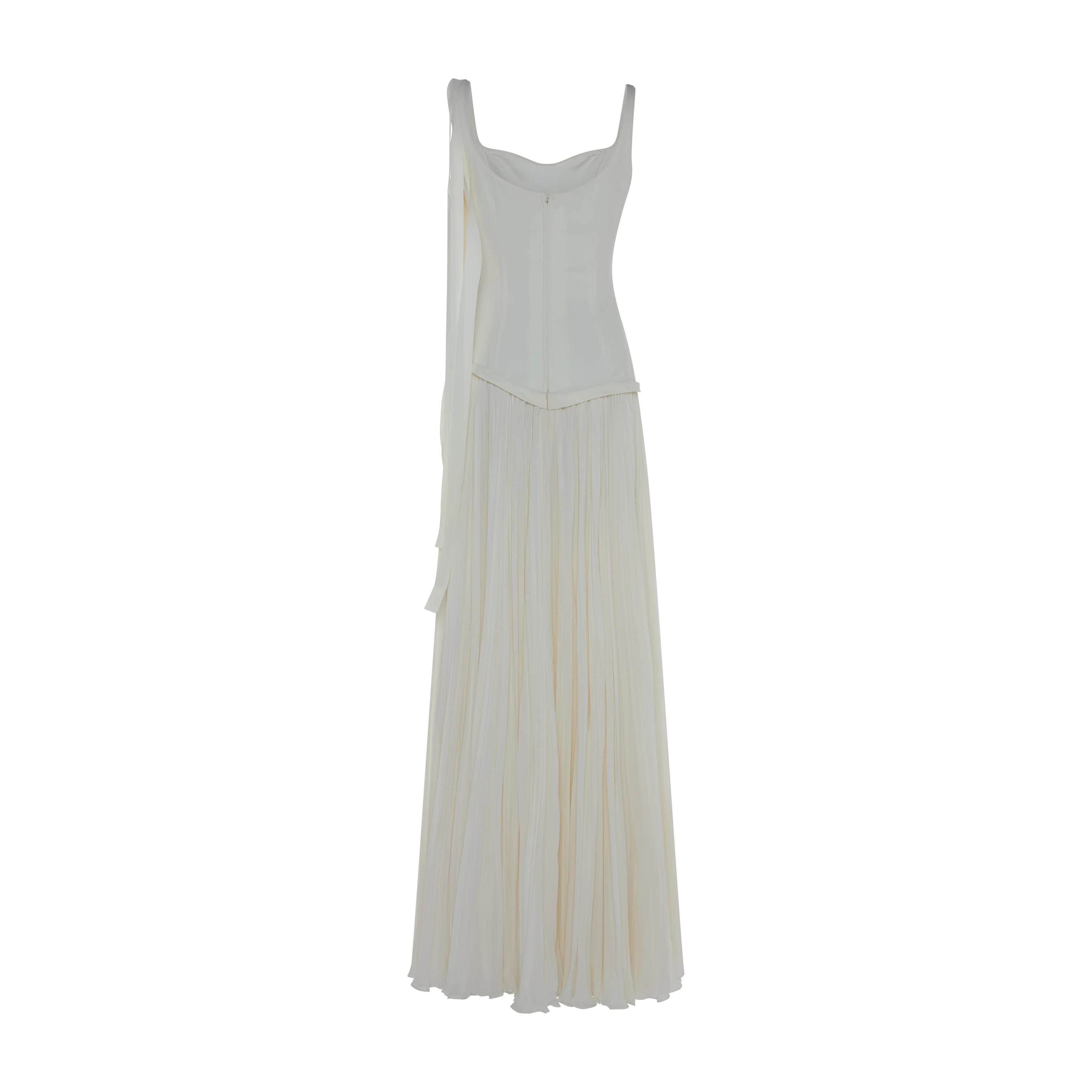 ANA - FITTED CREPE GOWN WITH CHIFFON CUT-OUTS AND HEART NECKLINE - Image 3