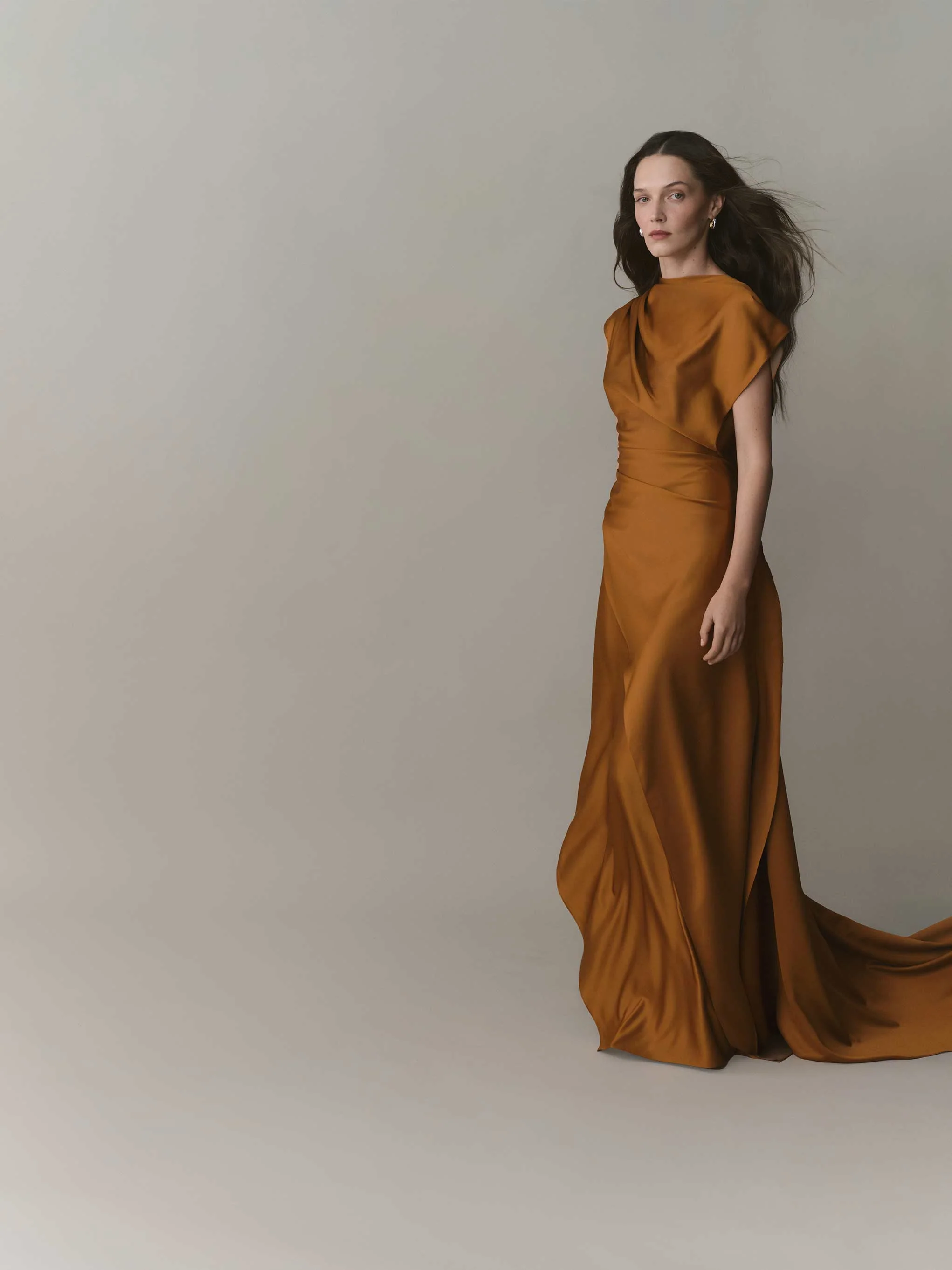 Asymmetrical Satin Dress - Image 2