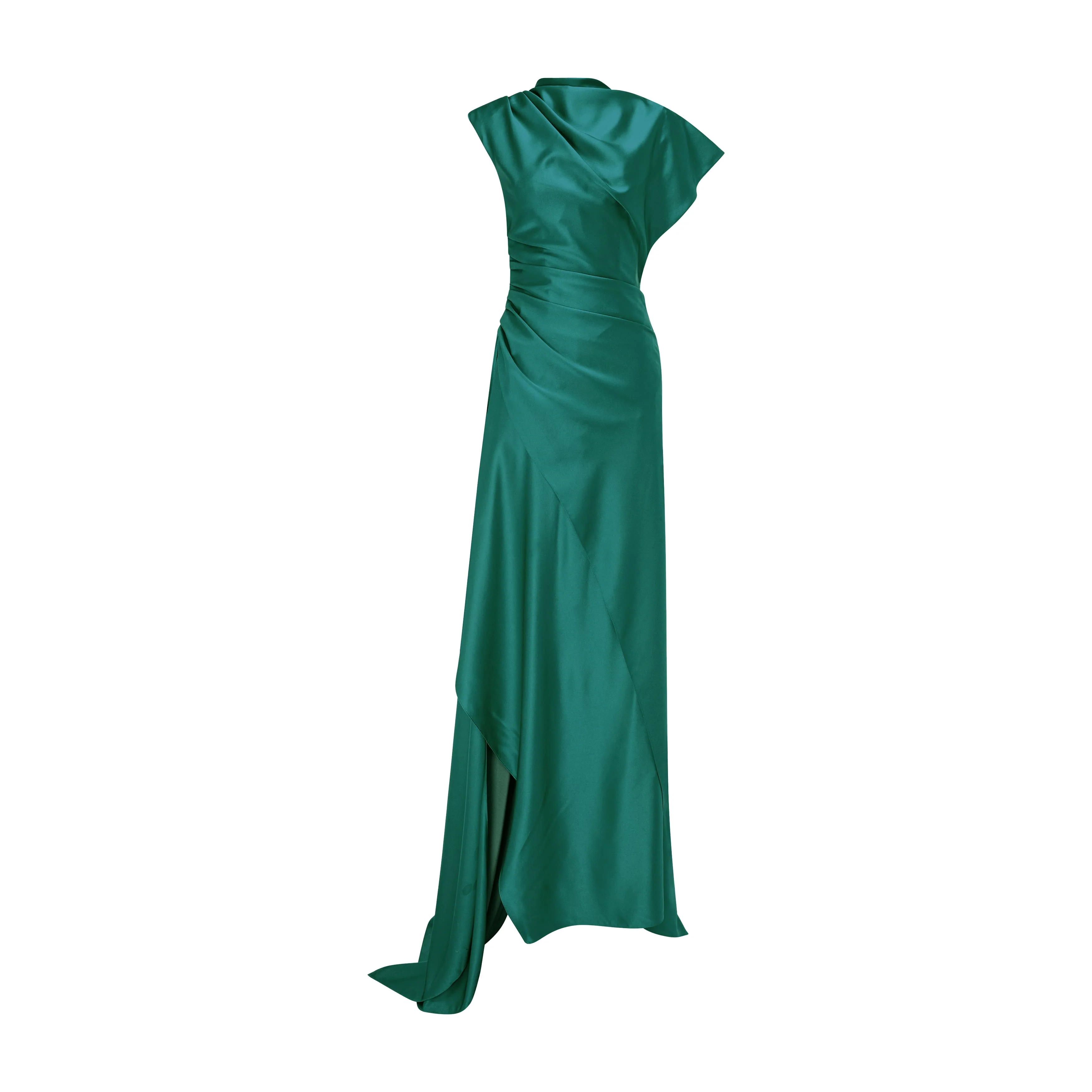 Asymmetrical Satin Dress - Image 6