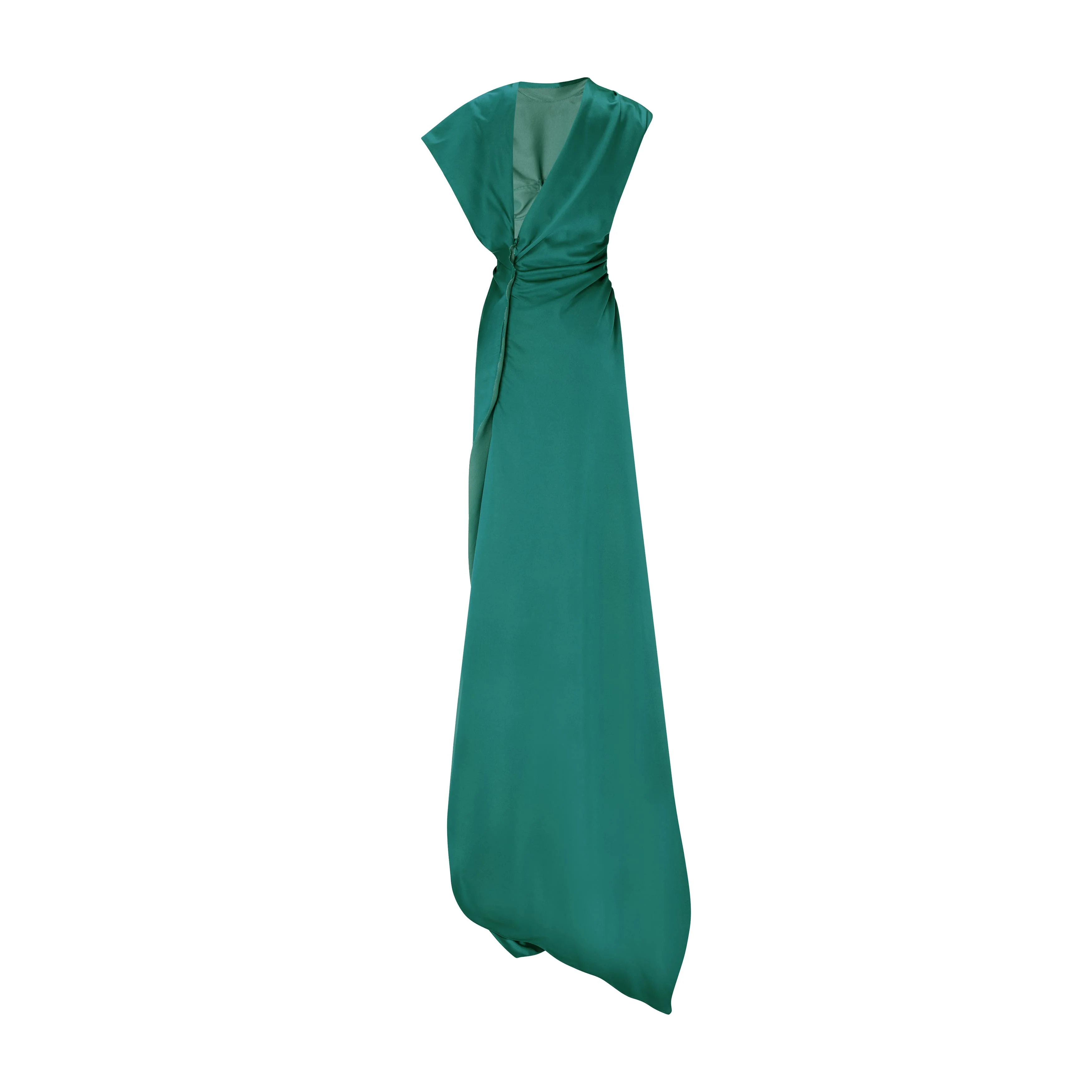 Asymmetrical Satin Dress - Image 7
