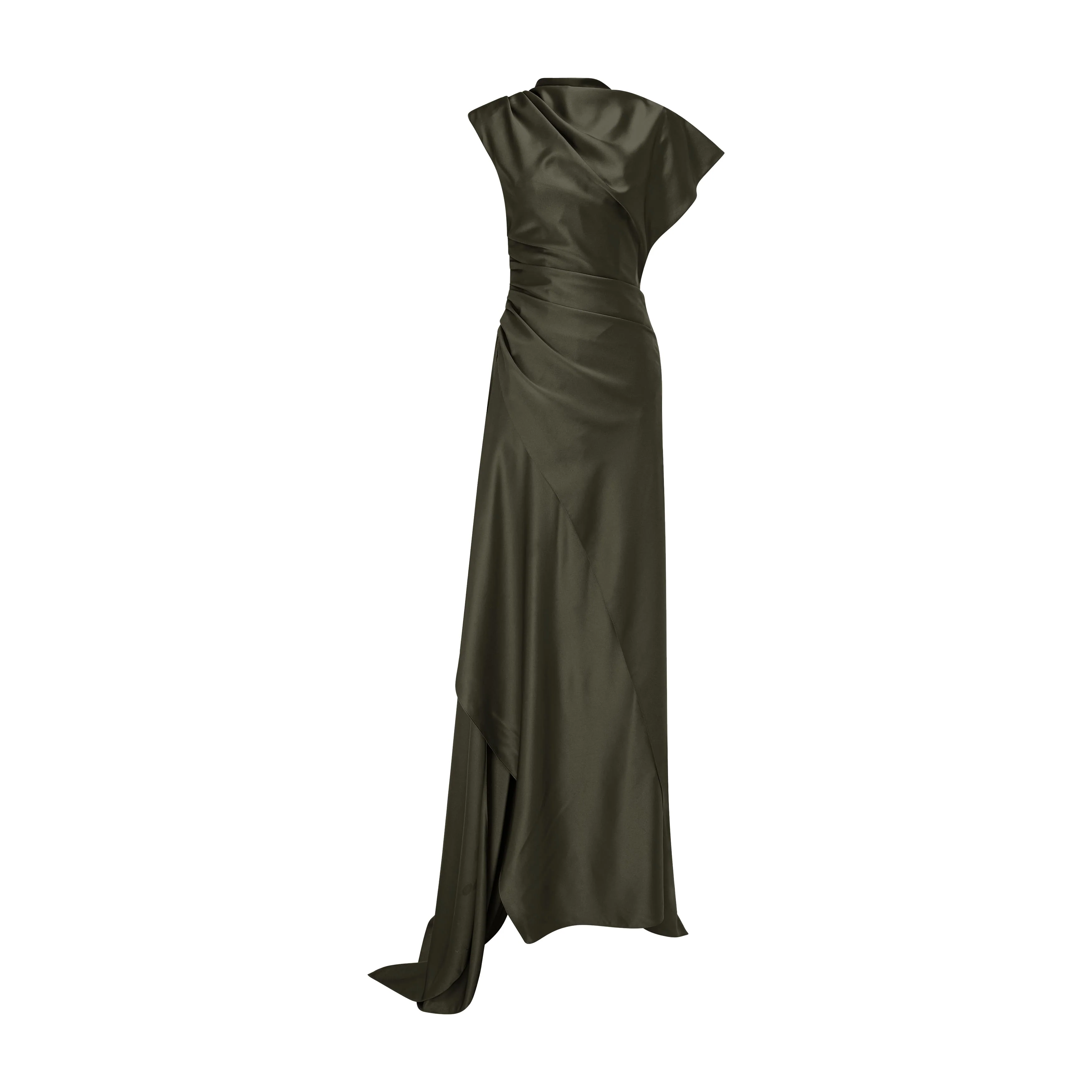 Asymmetrical Satin Dress - Image 8
