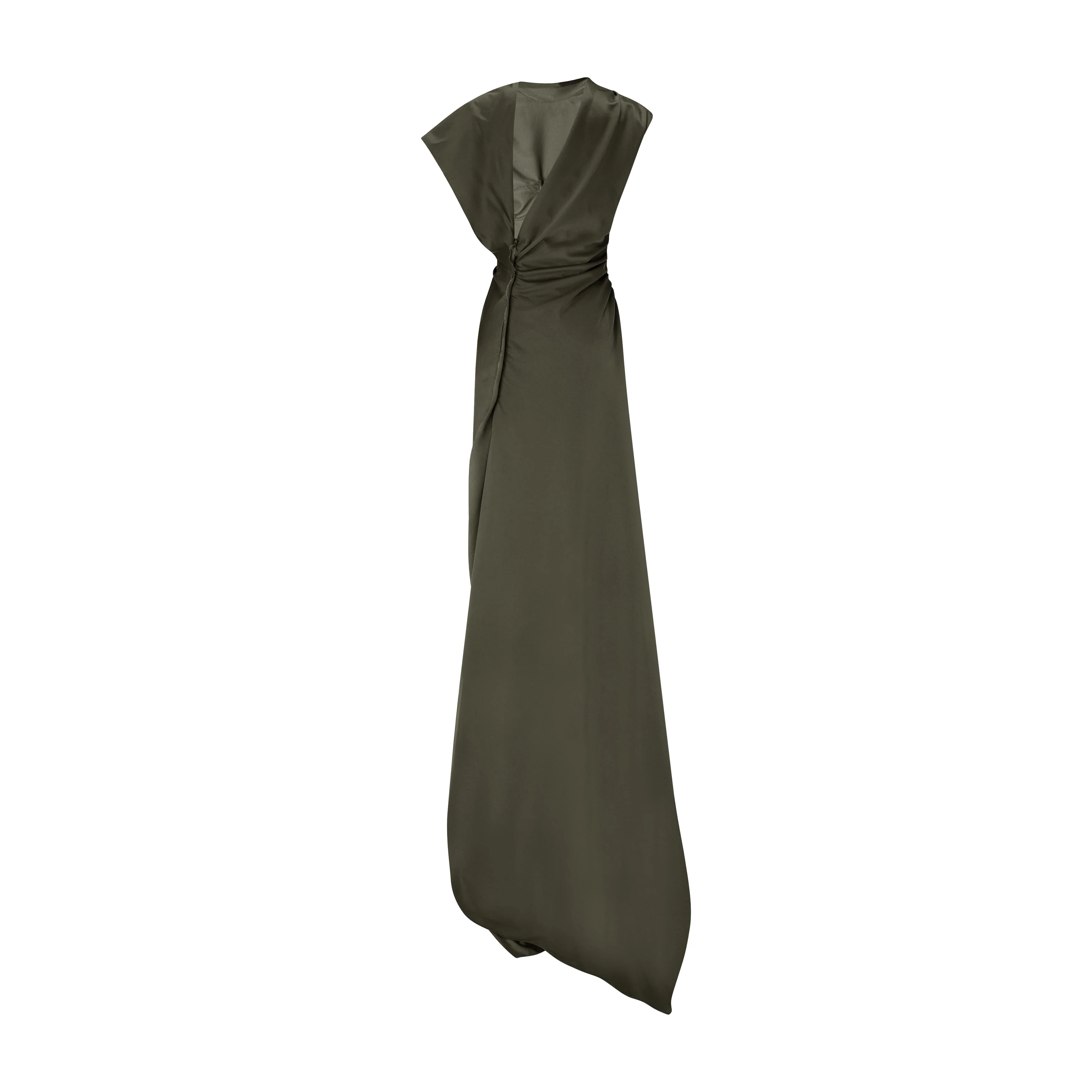 Asymmetrical Satin Dress - Image 9