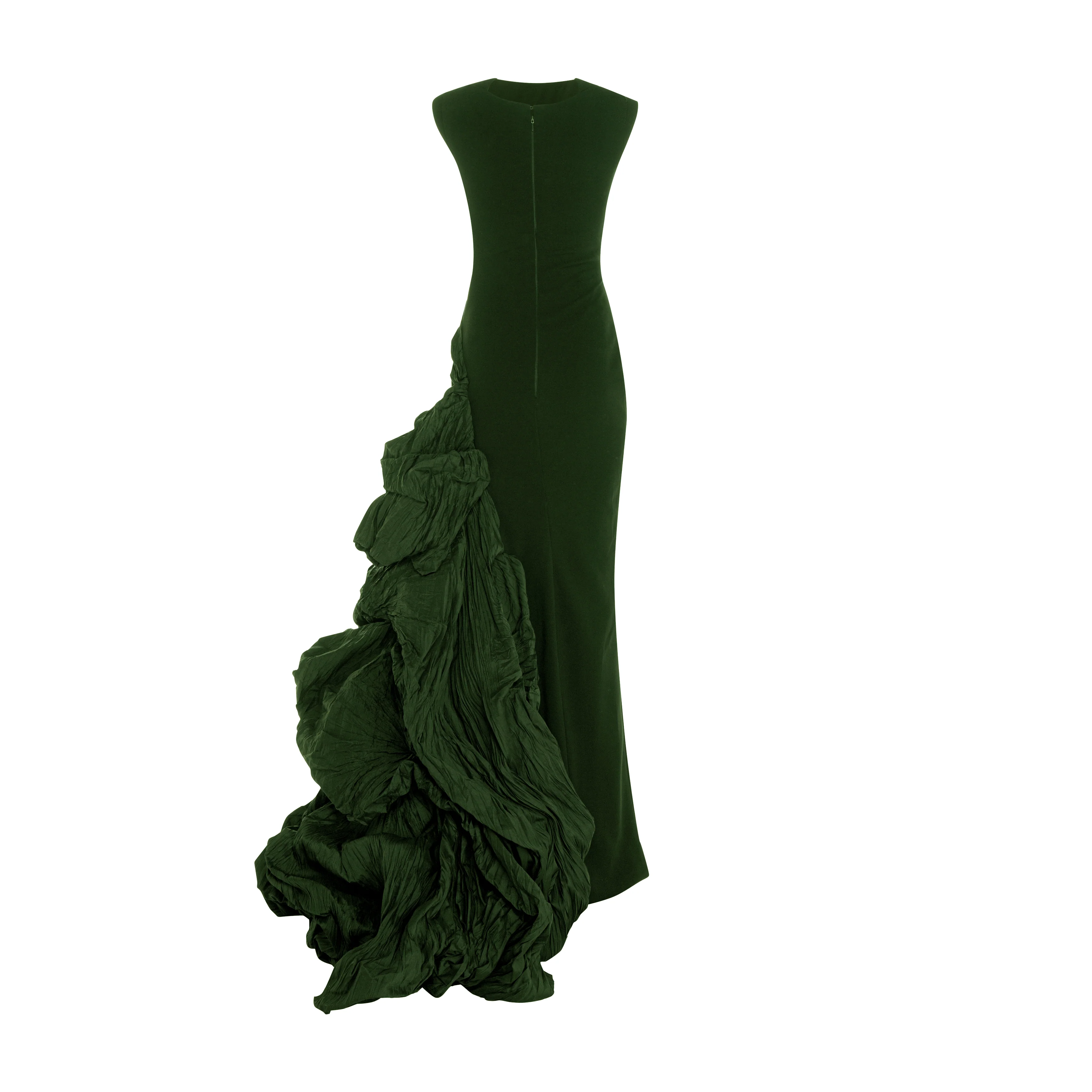 Black Crepe Dress with hand crushed Taffeta puff - Image 5