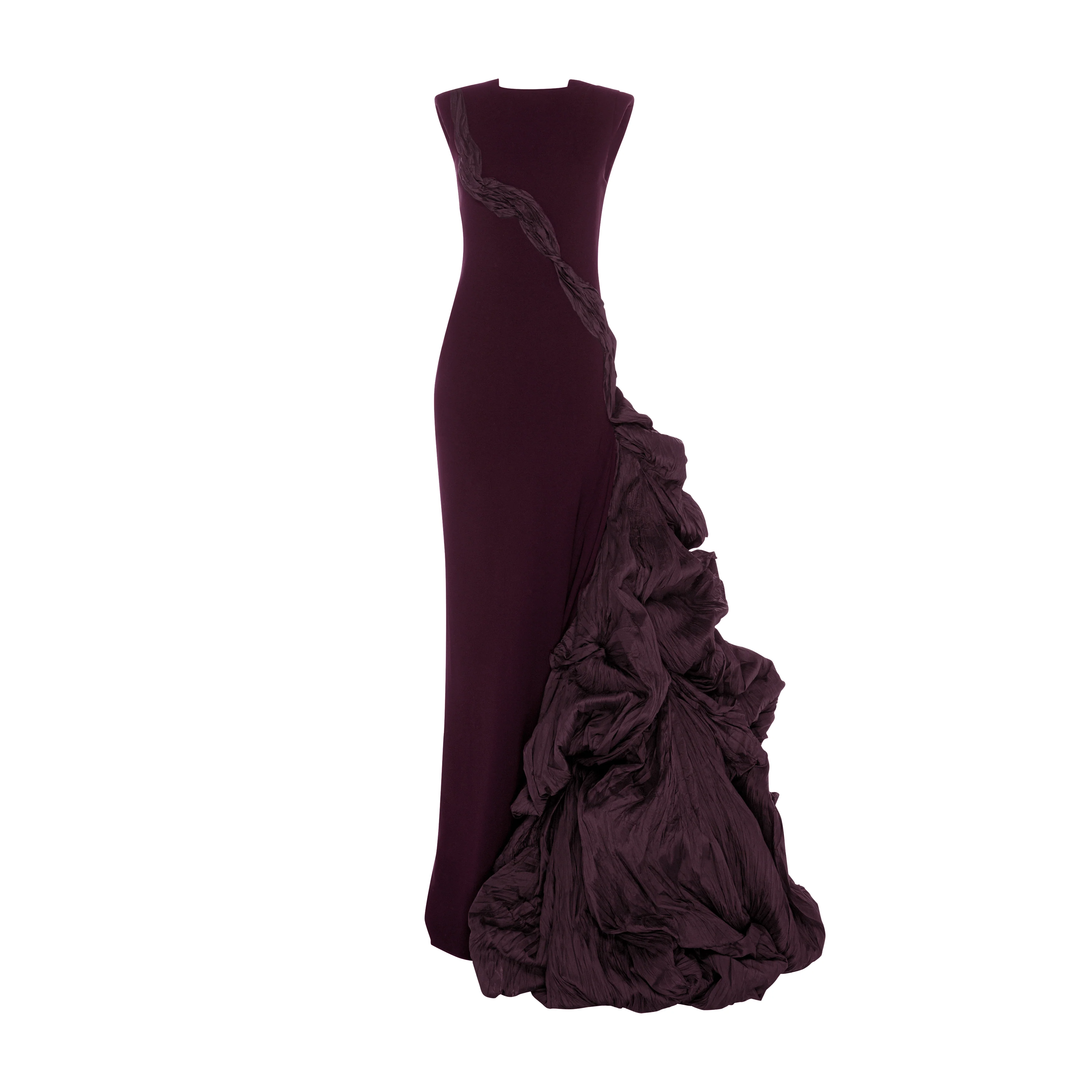 Black Crepe Dress with hand crushed Taffeta puff - Image 6