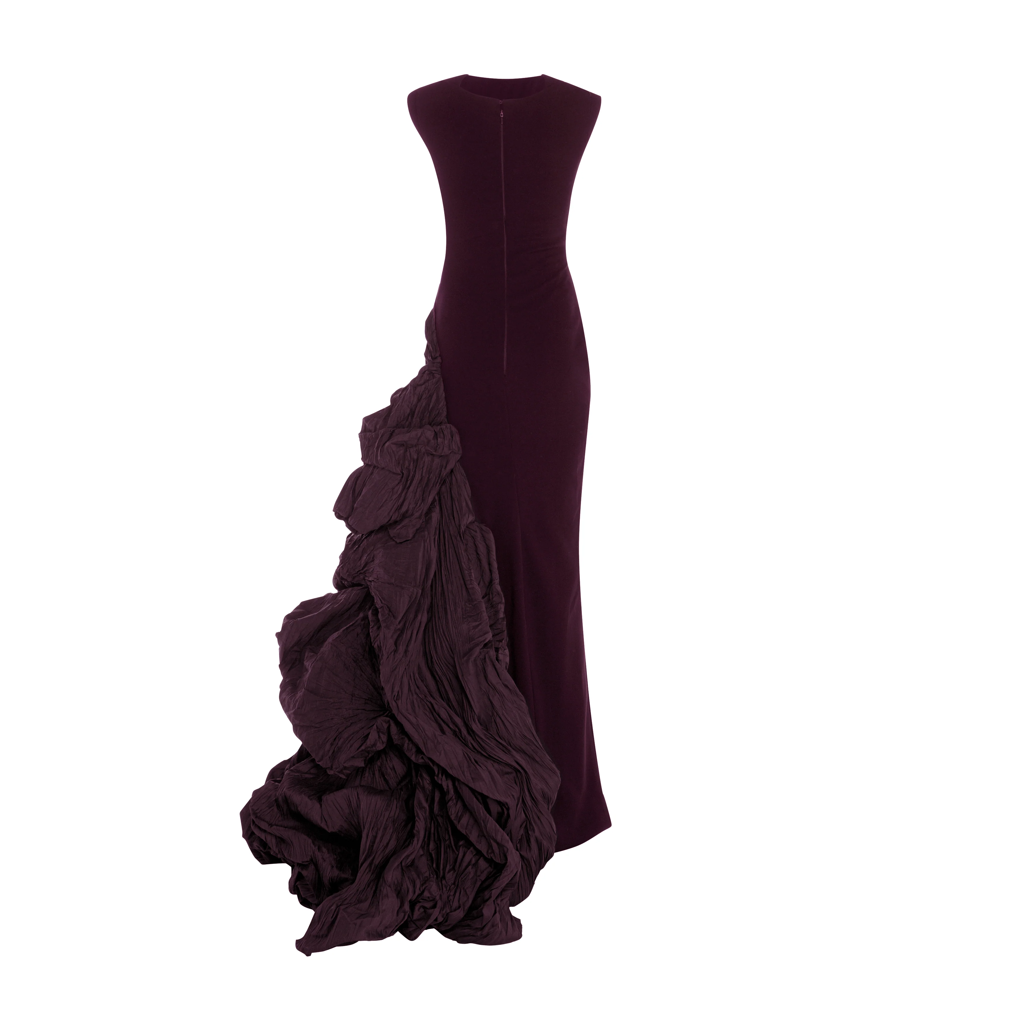 Black Crepe Dress with hand crushed Taffeta puff - Image 7