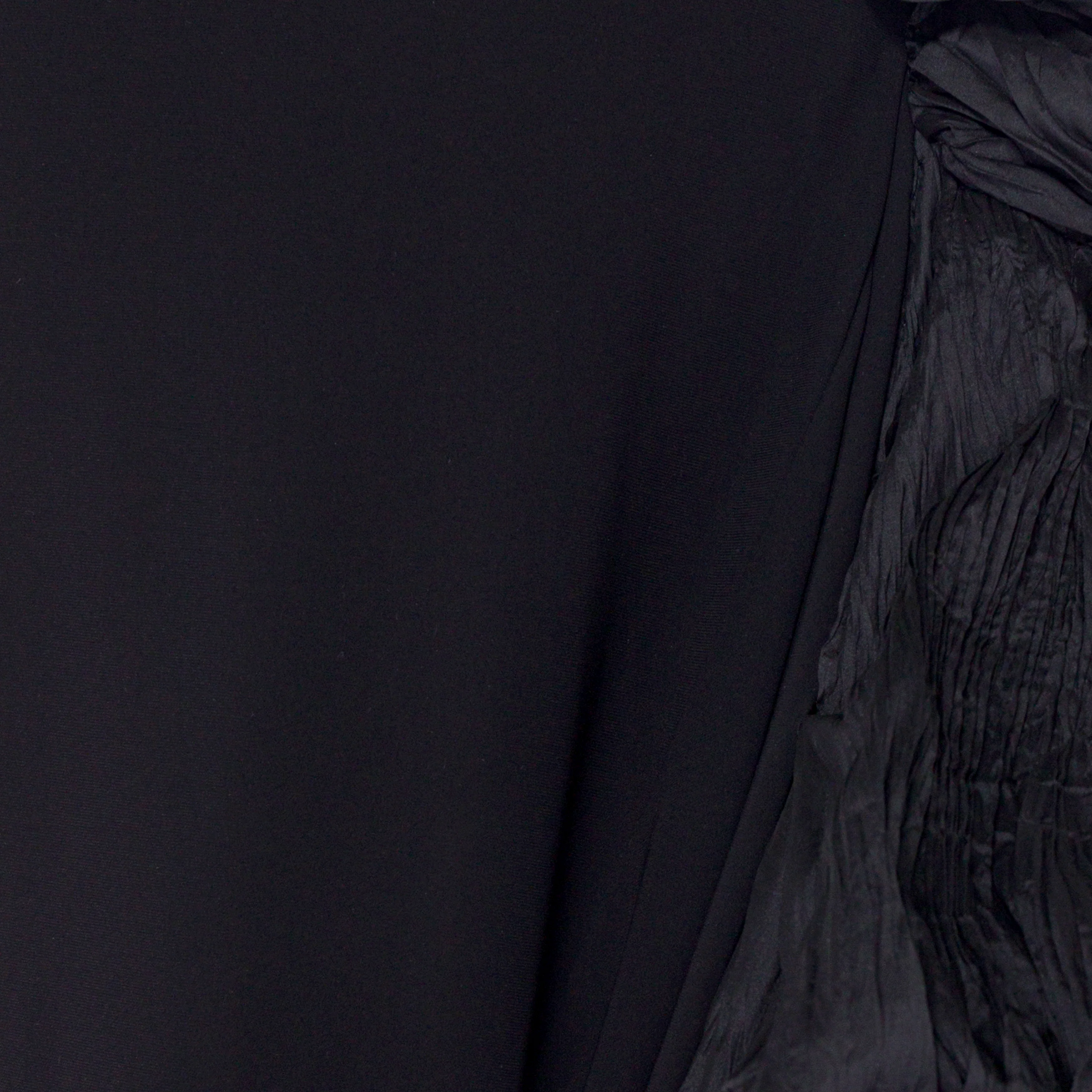 Black Crepe Dress with hand crushed Taffeta puff - Image 8