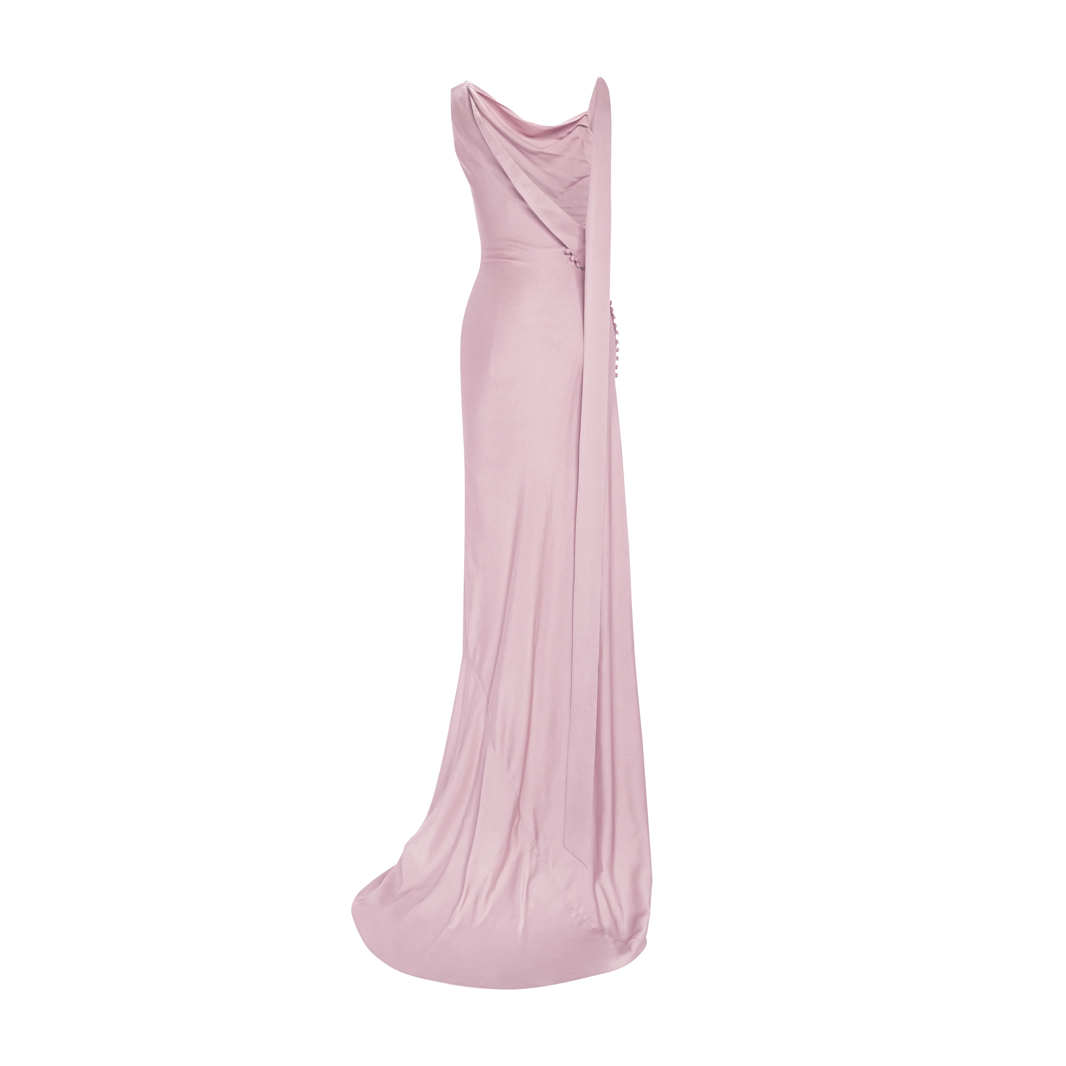 Button Detailed Slip Silk Gown - Image 5