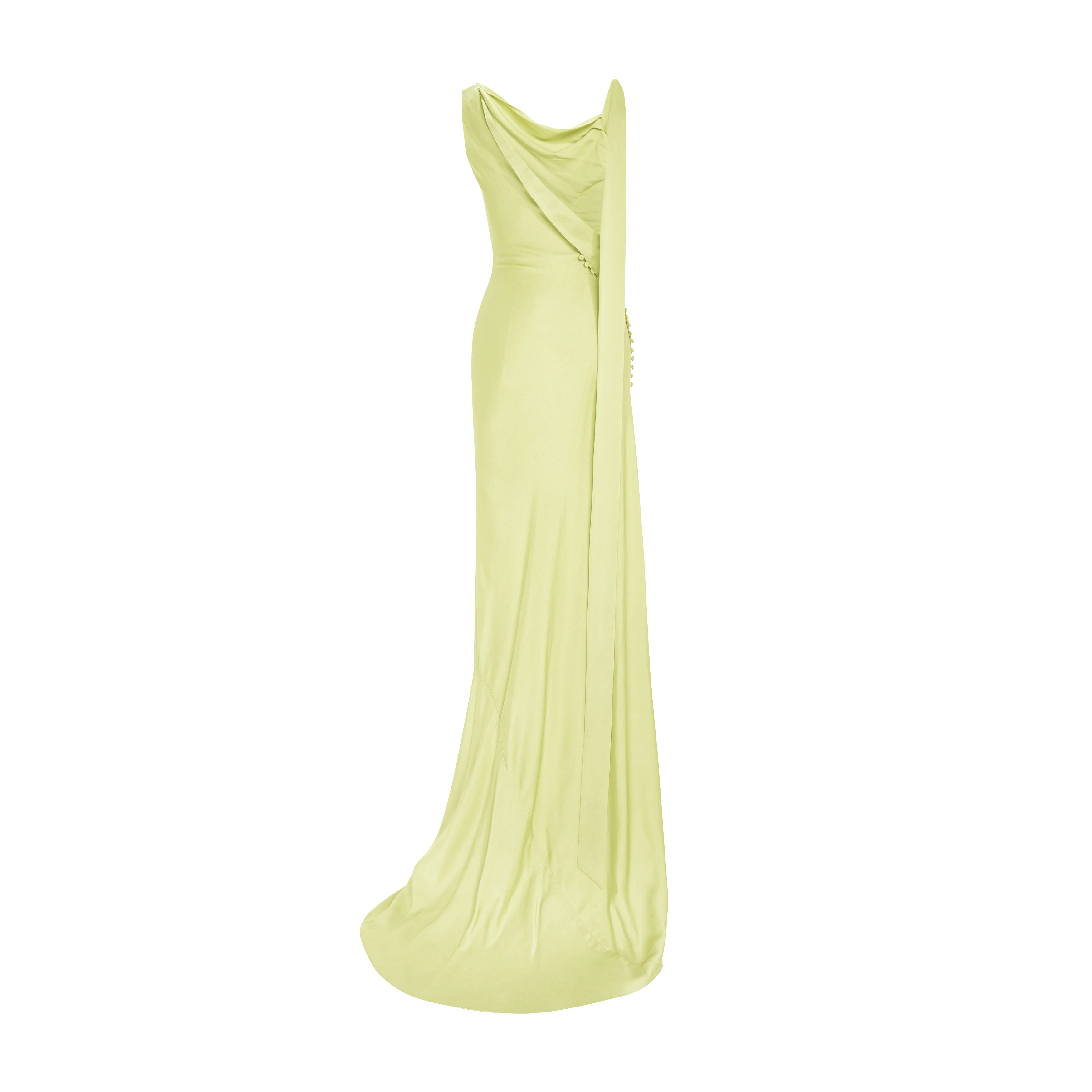 Button Detailed Slip Silk Gown - Image 7
