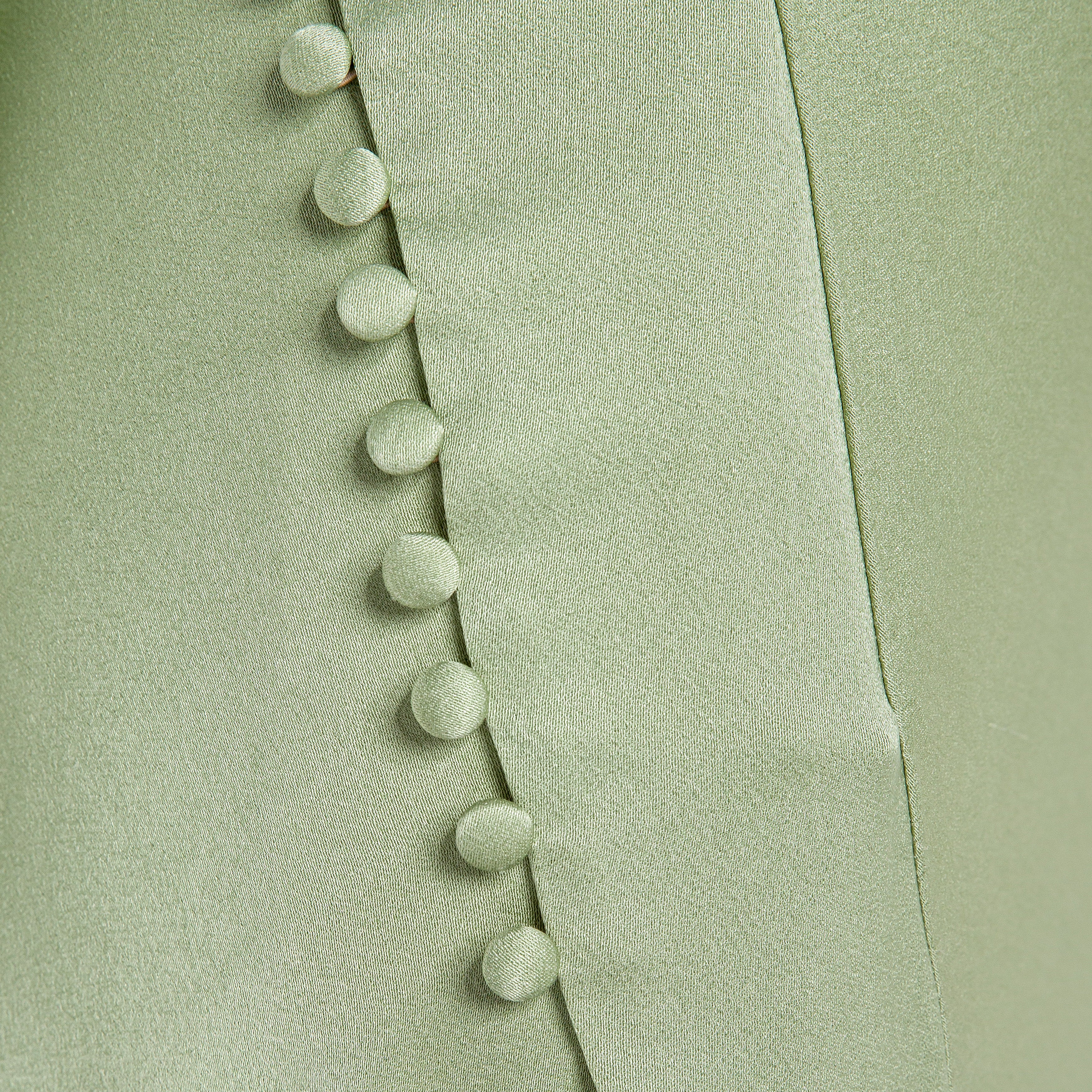 Button Detailed Slip Silk Gown - Image 8