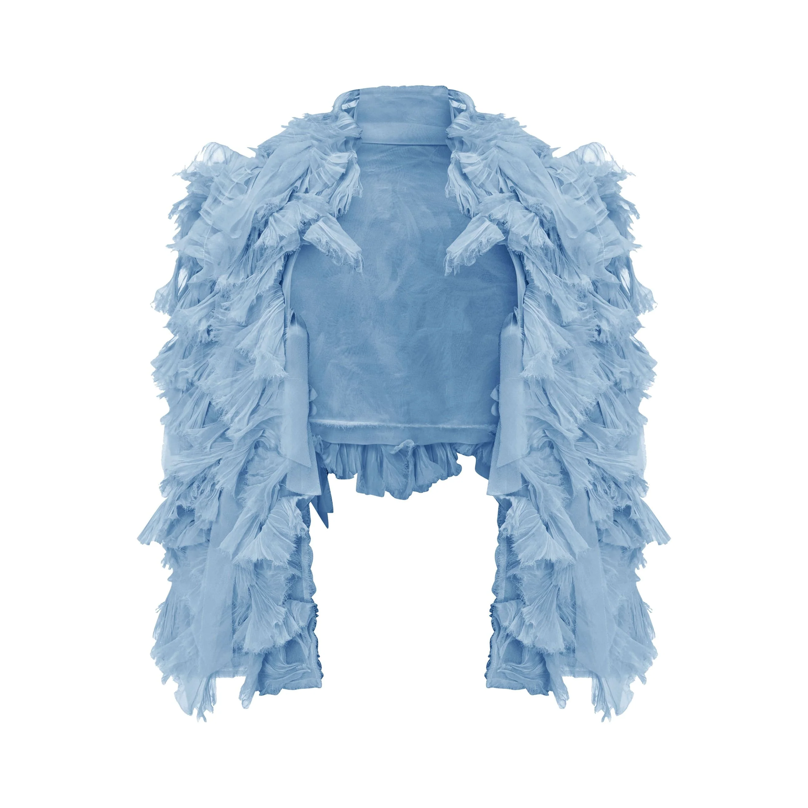 Cape Styled With Strapless Silk Georgette Pleated Dress - Image 5