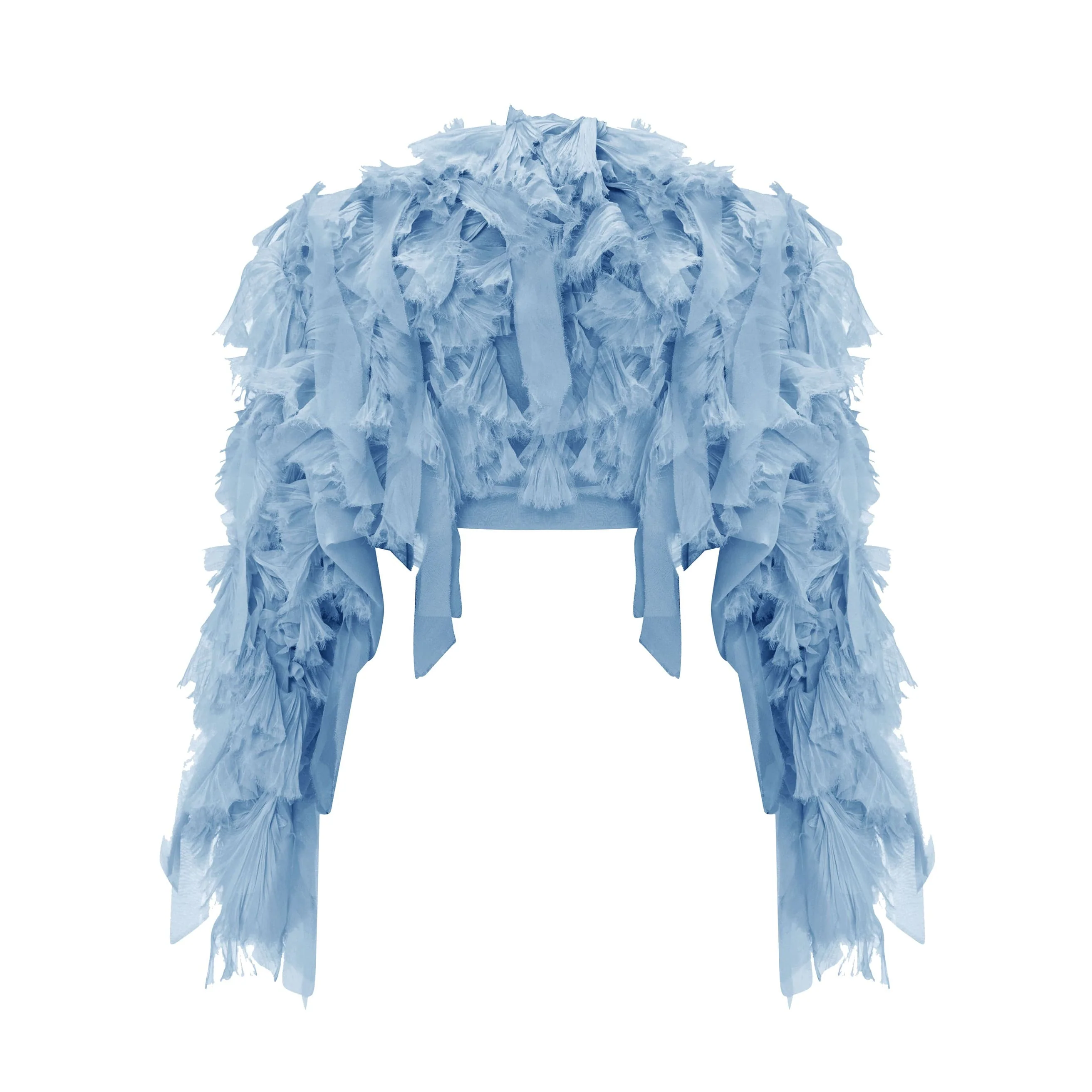 Cape Styled With Strapless Silk Georgette Pleated Dress - Image 6