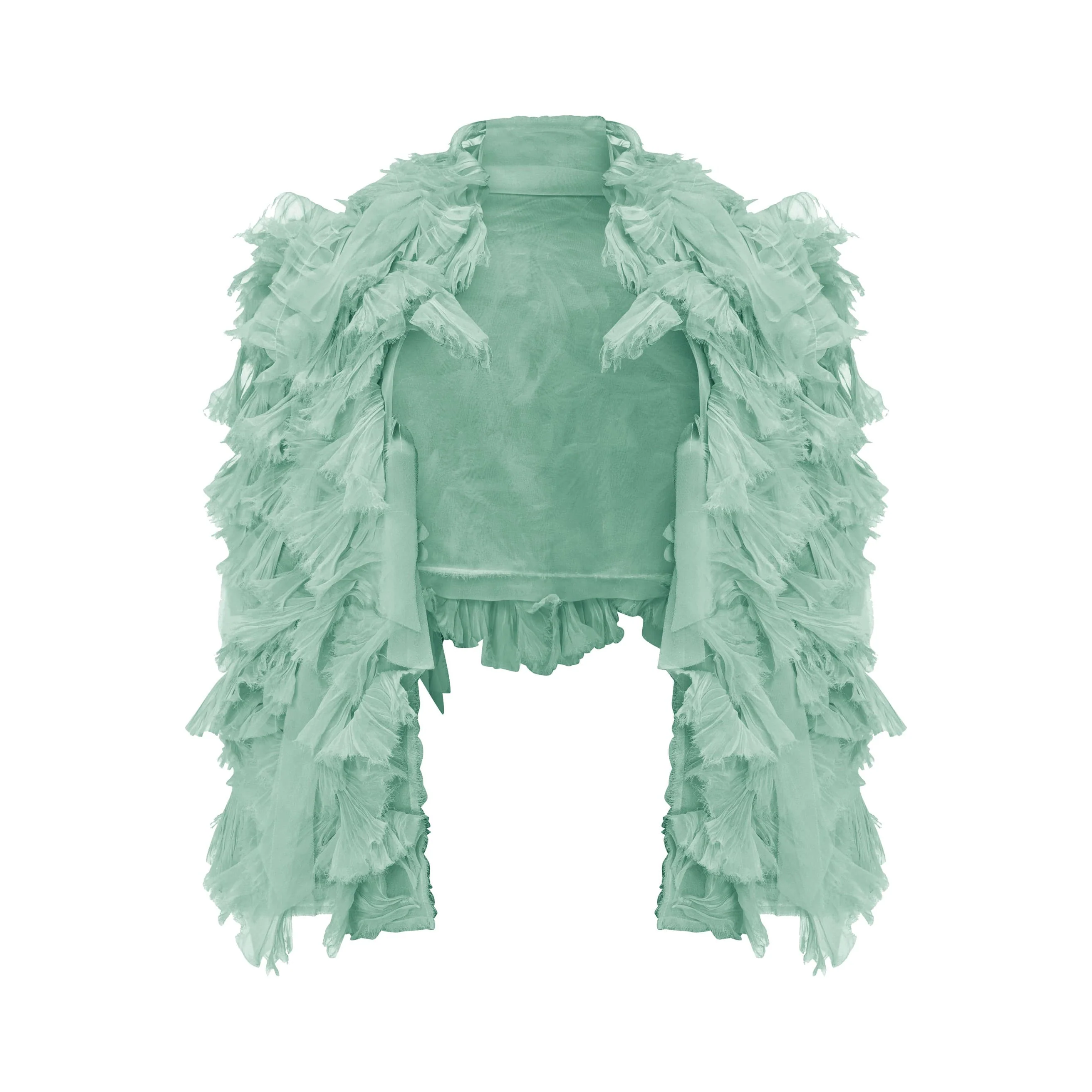 Cape Styled With Strapless Silk Georgette Pleated Dress - Image 7