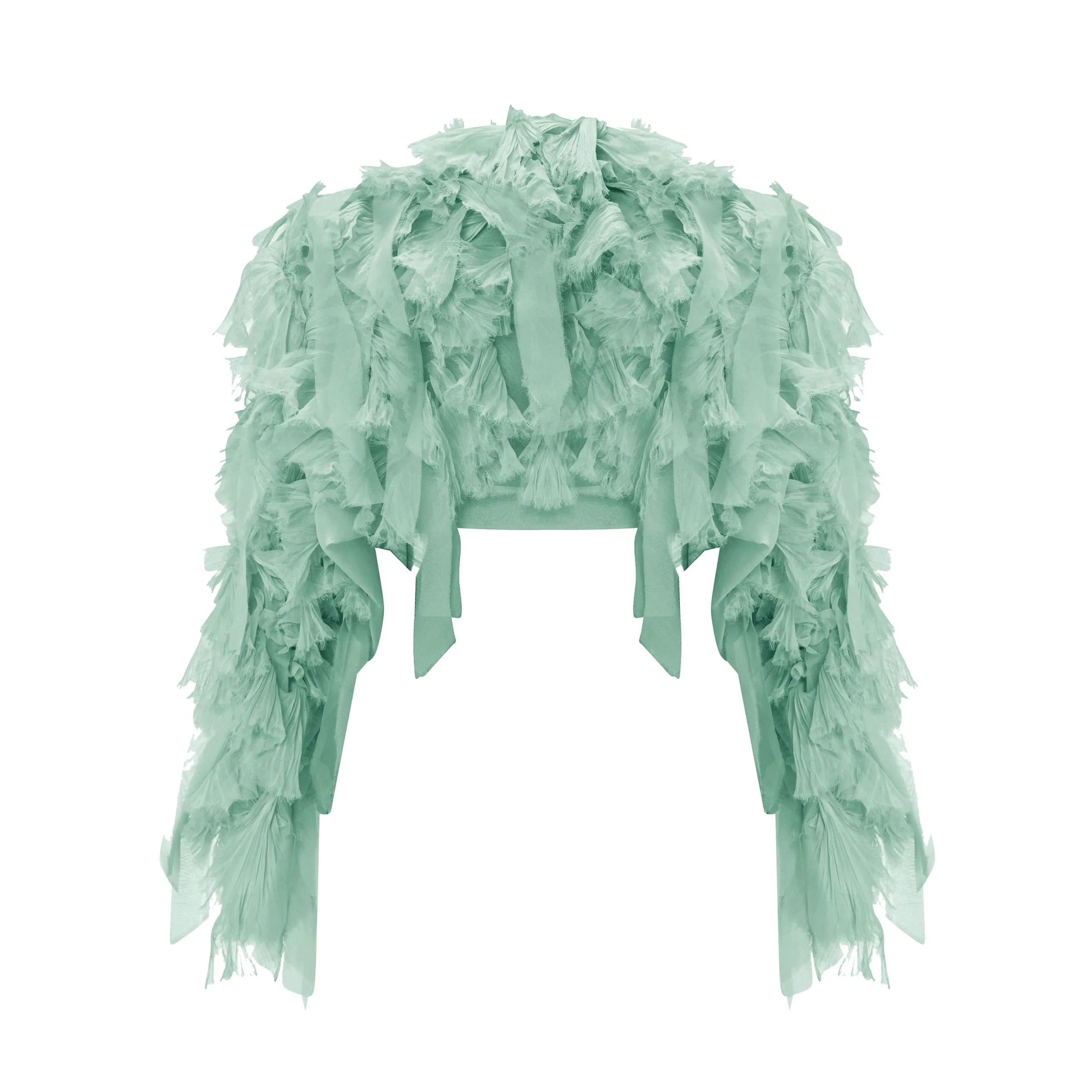 Cape Styled With Strapless Silk Georgette Pleated Dress - Image 8