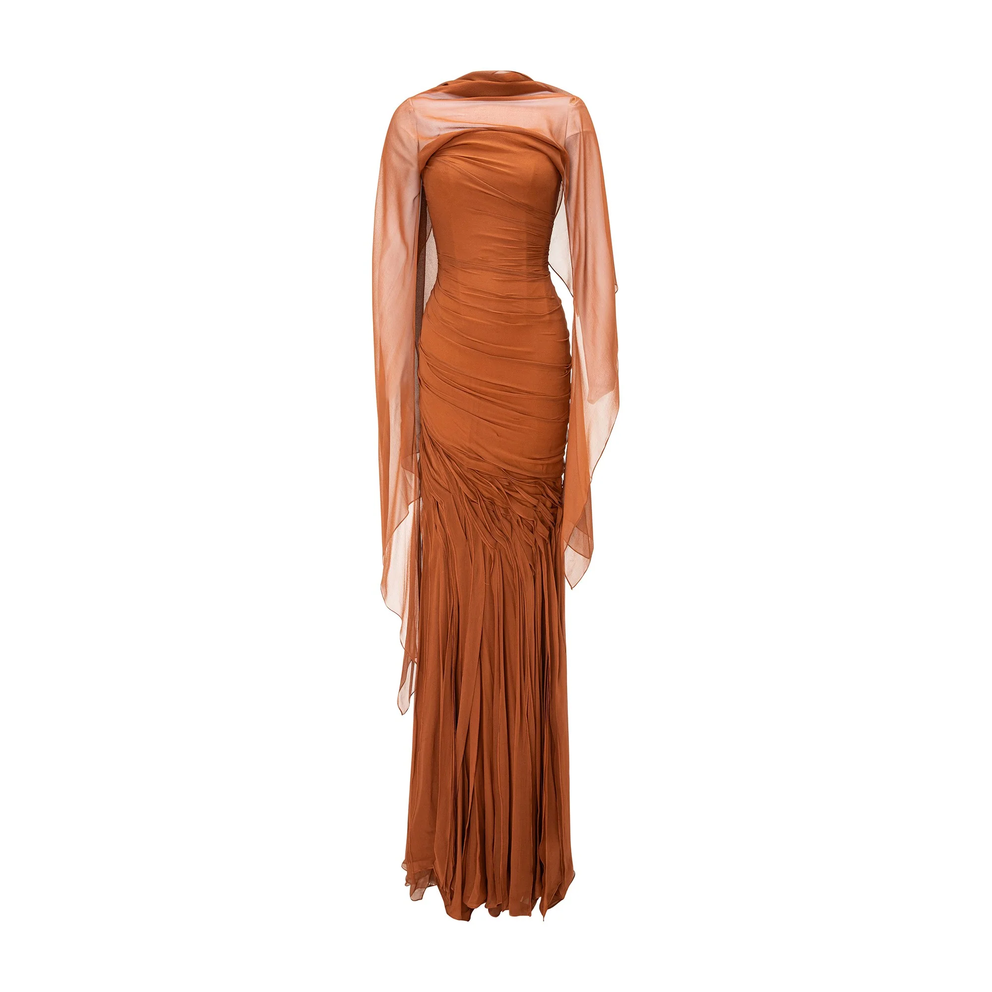 Silk Georgette Draped Dress