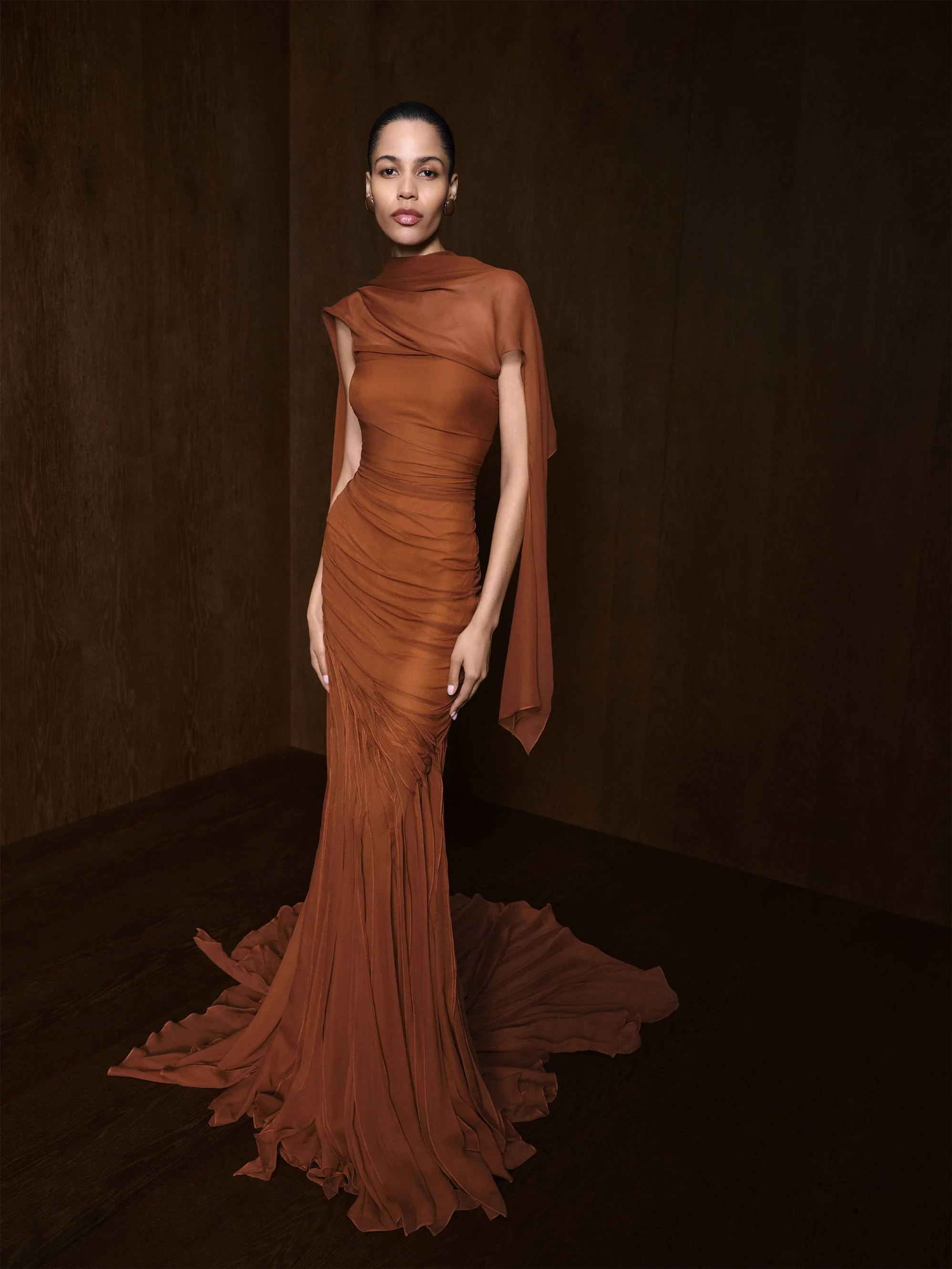Silk Georgette Draped Dress - Image 2