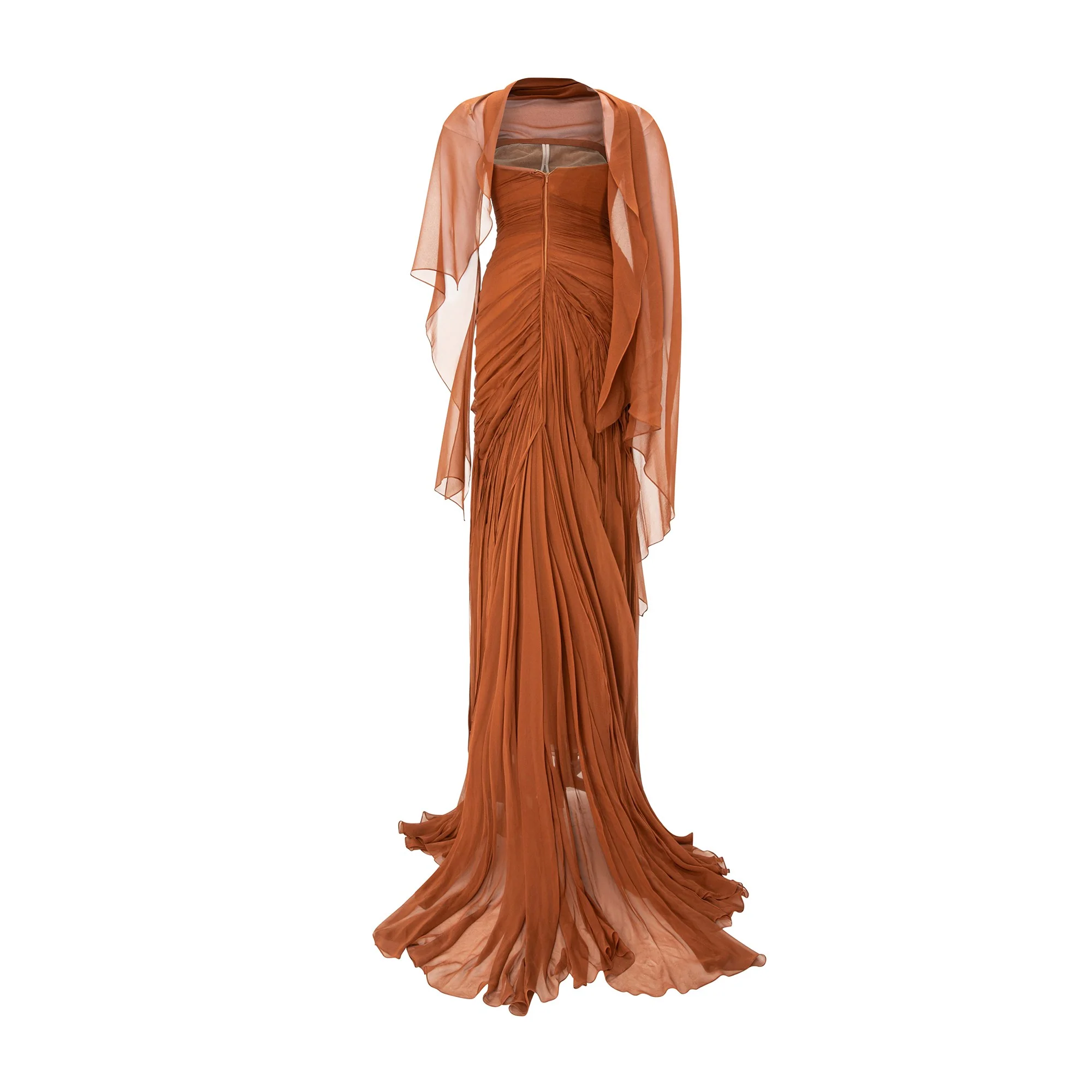 Silk Georgette Draped Dress - Image 4