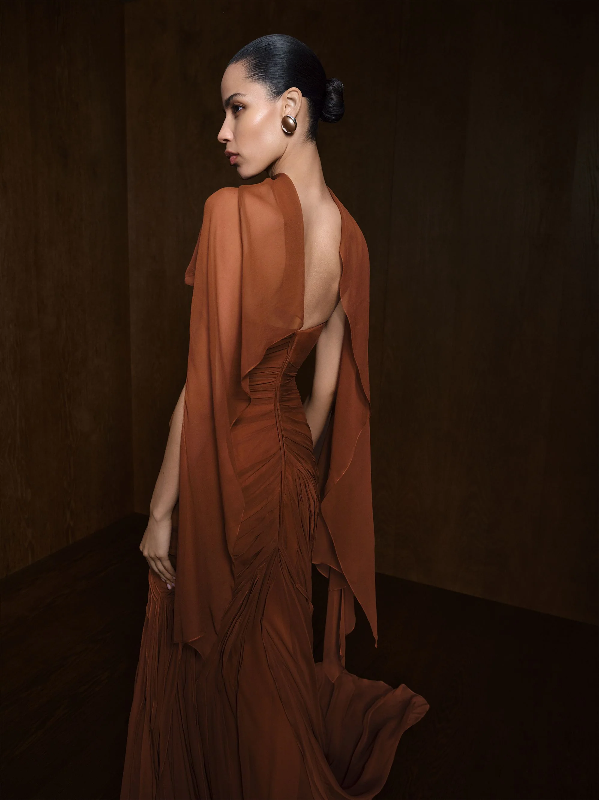 Silk Georgette Draped Dress - Image 5