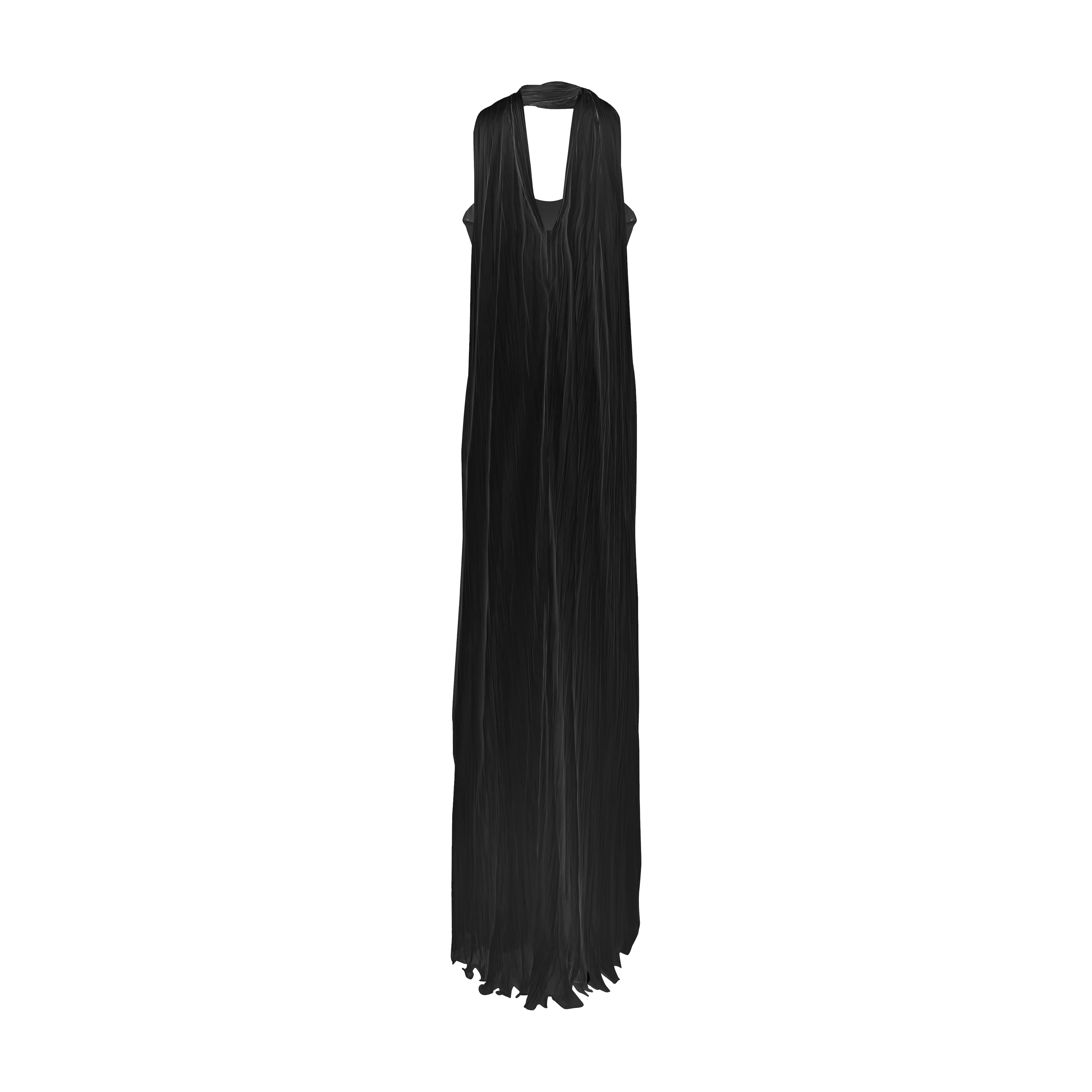 Chiffon Scarf Crepe Maxi Dress - Image 5