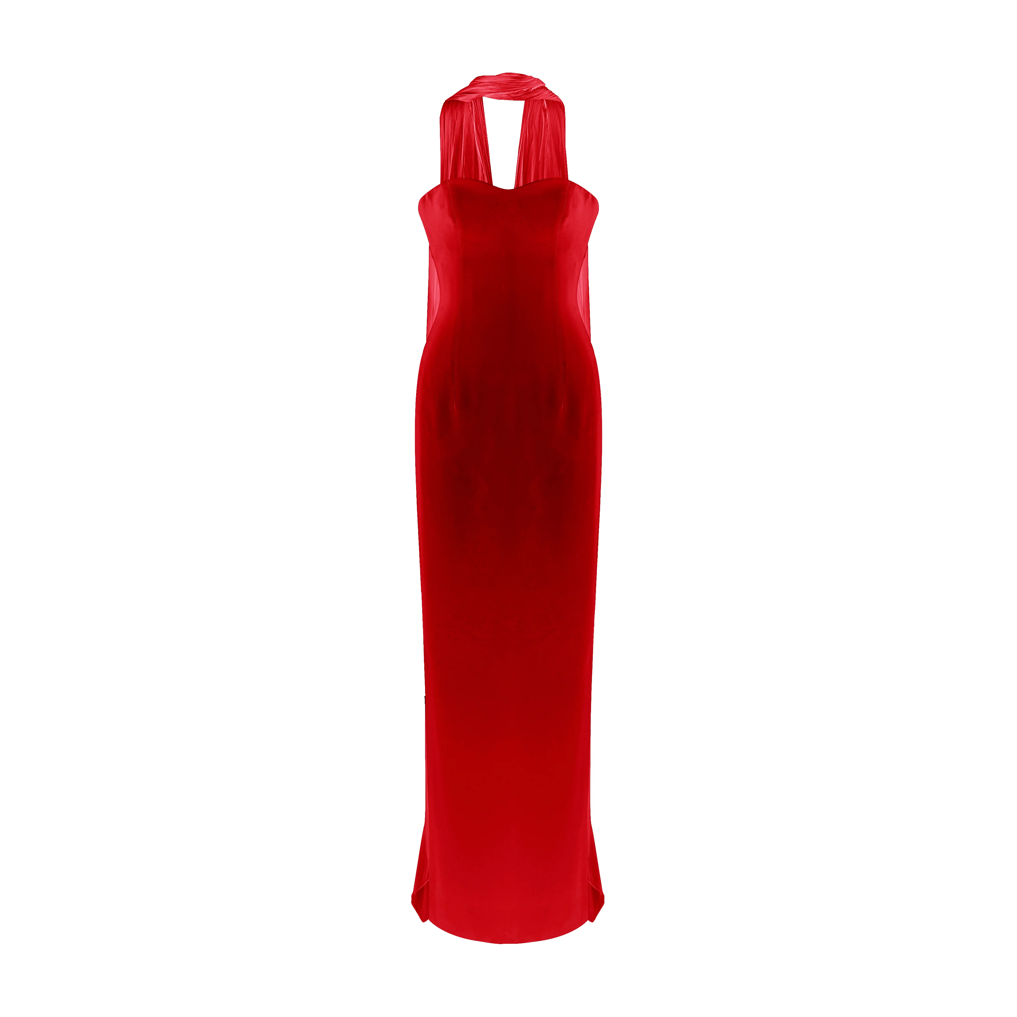 Chiffon Scarf Crepe Maxi Dress - Image 6