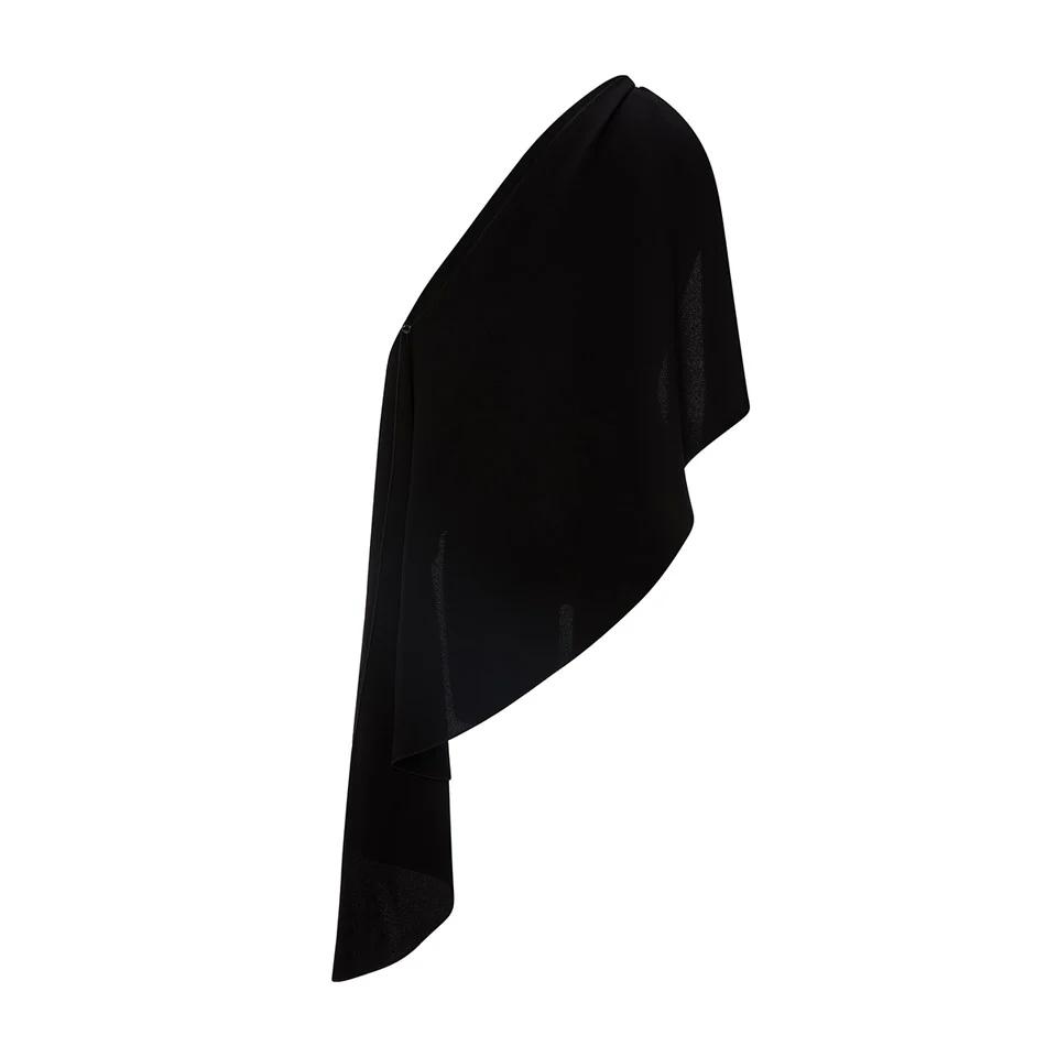 CREPE CAPE WITH EMBROIDERED BROCHE - Image 5