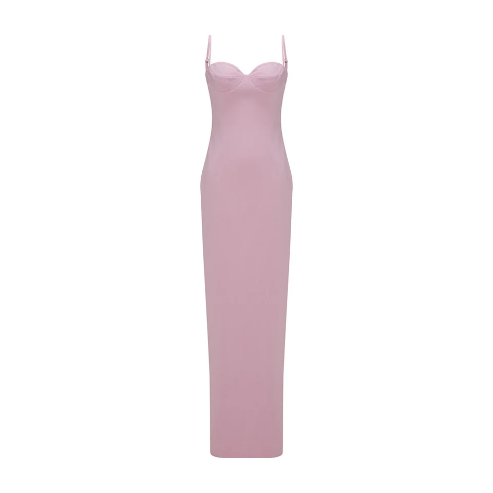 CREPE DRESS WITH DETAILED BUST