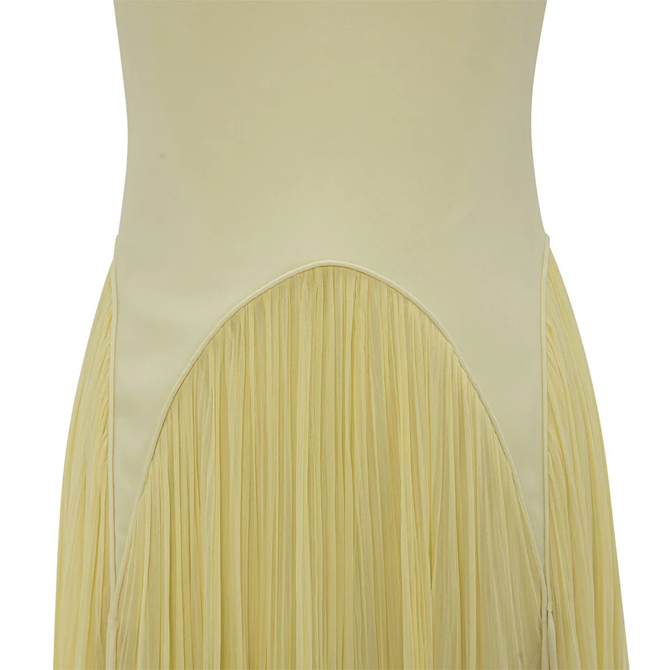 CREPE HAND PLEATED SILK GEORGETTE A-LINE DRESS - Image 5