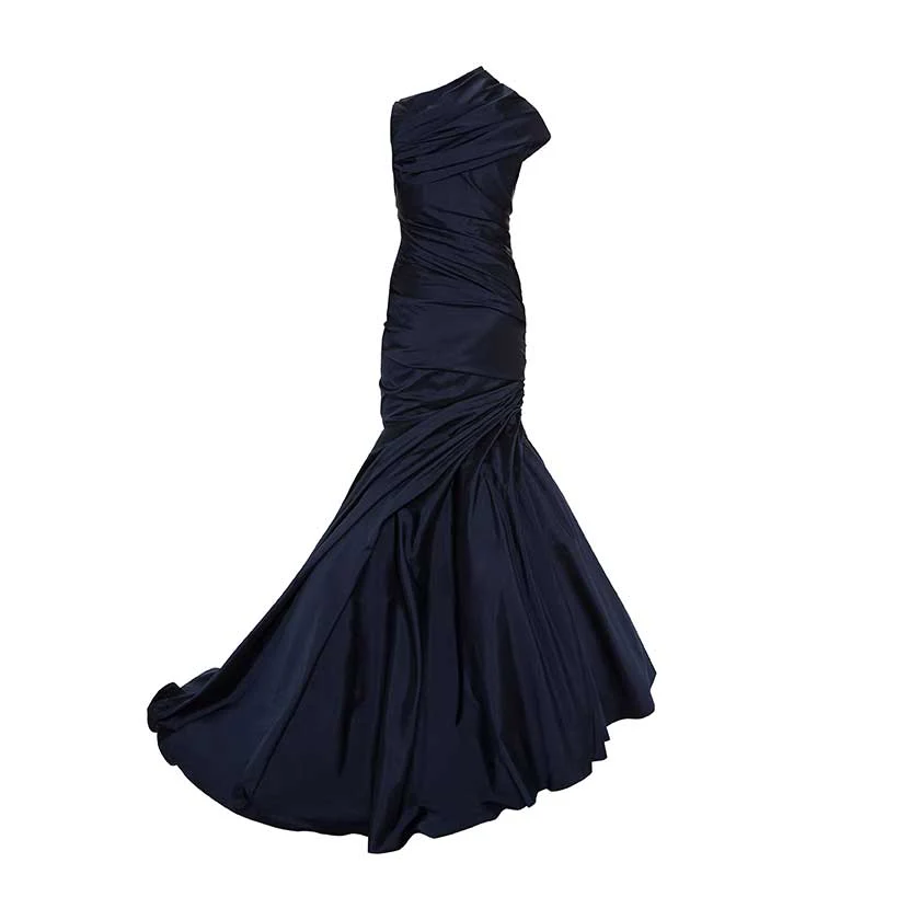 DRAPED ONE SHOULDER BODICE MERMAID GOWN - Image 3