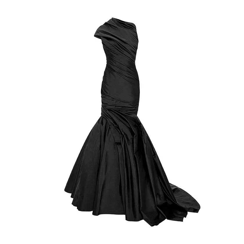 DRAPED ONE SHOULDER BODICE MERMAID GOWN - Image 7