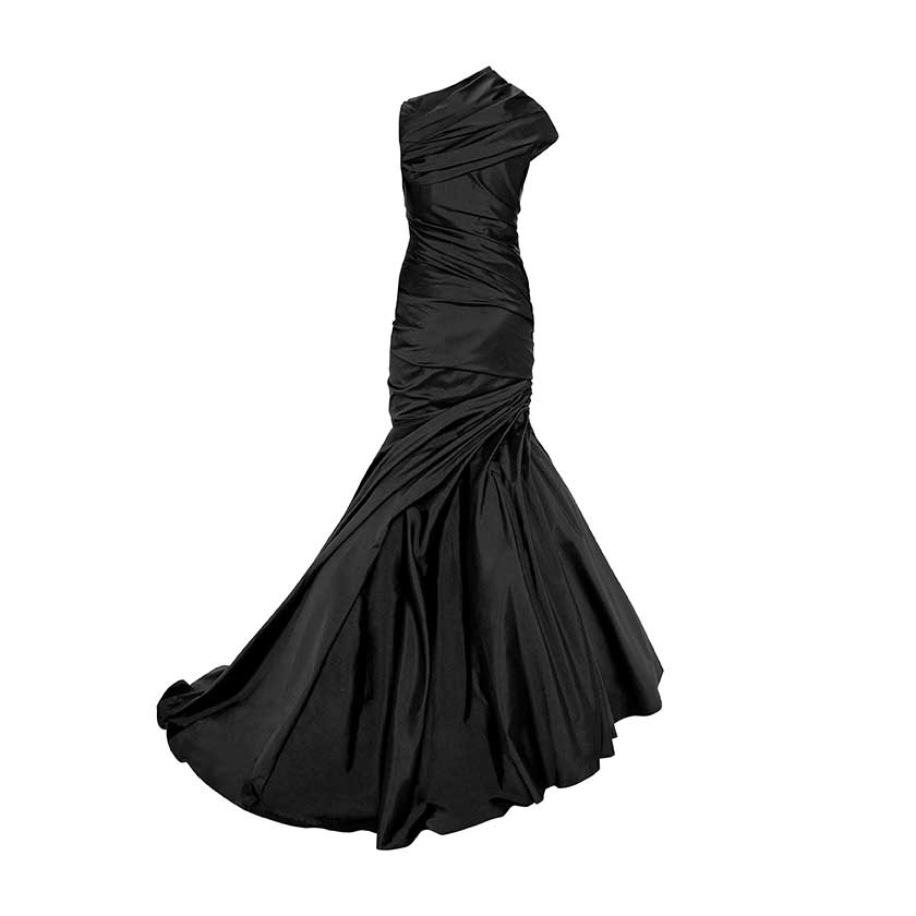 DRAPED ONE SHOULDER BODICE MERMAID GOWN - Image 8