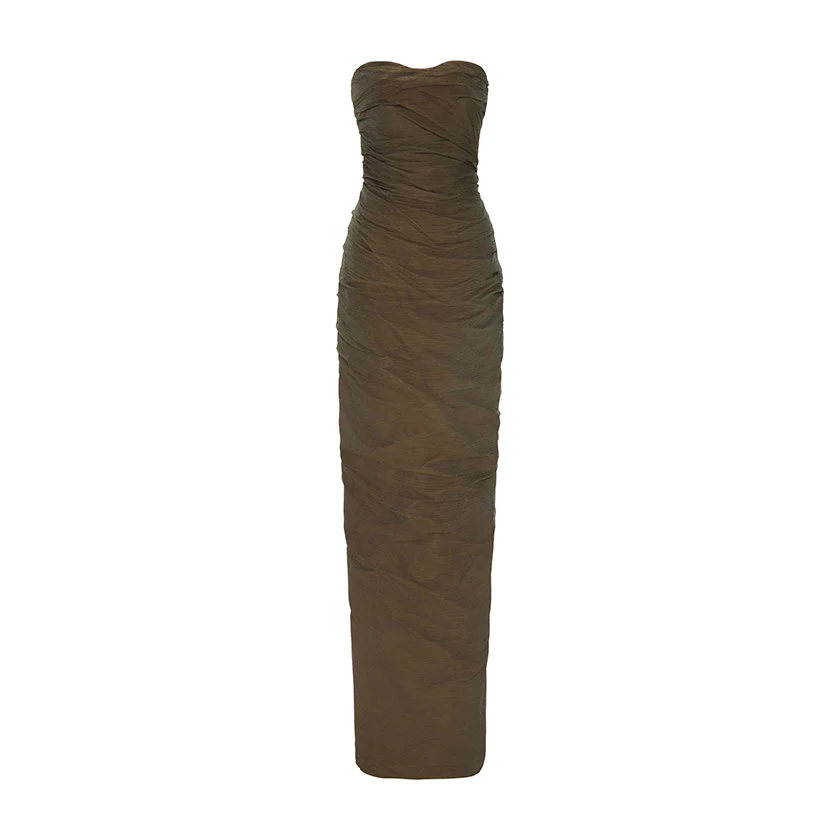 DRAPED SILKY CHIFFON WITH DETACHABLE TAIL - Image 3