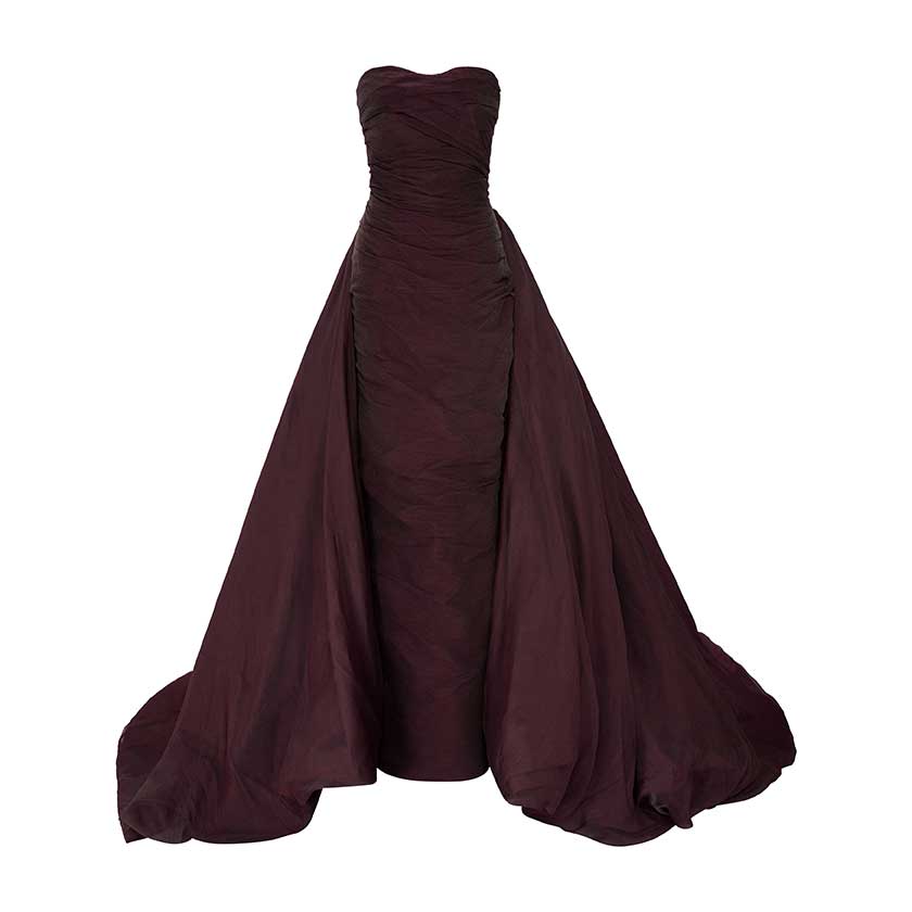DRAPED SILKY CHIFFON WITH DETACHABLE TAIL - Image 9