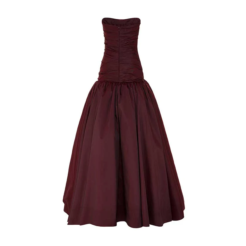 DRAPED TAFFETA WITH BALL SKIRT GOWN - Image 3