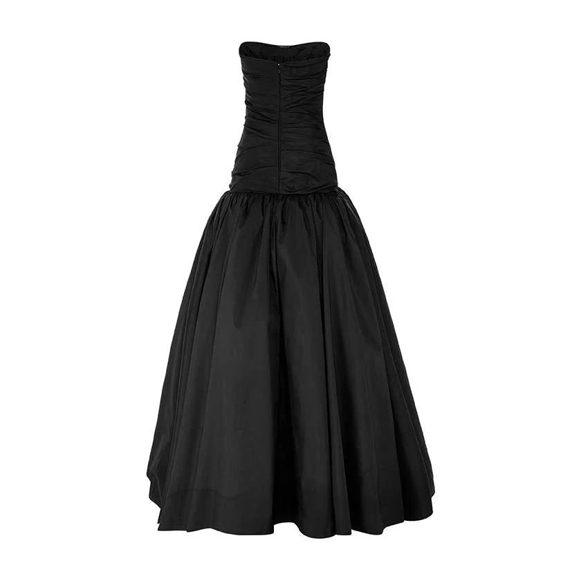 DRAPED TAFFETA WITH BALL SKIRT GOWN - Image 7
