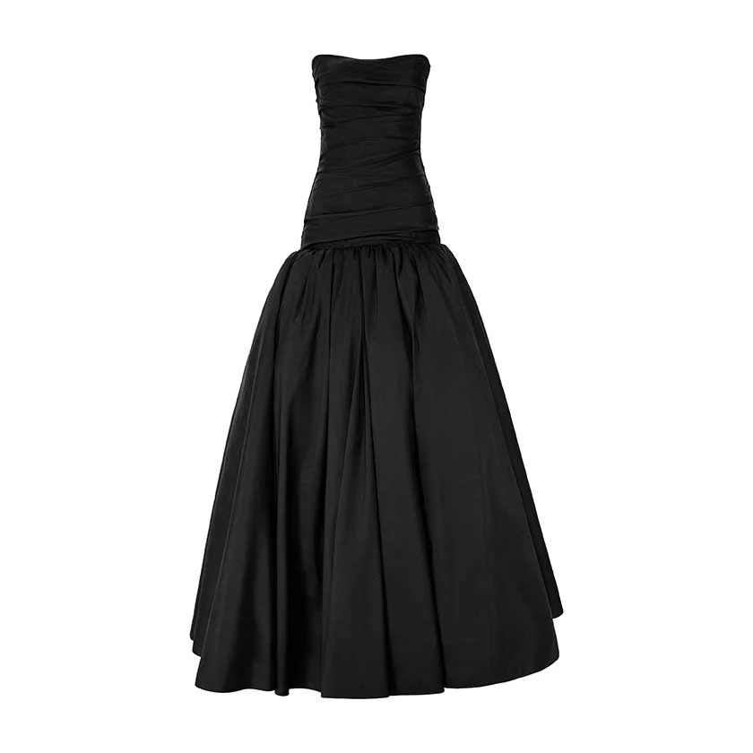 DRAPED TAFFETA WITH BALL SKIRT GOWN - Image 8