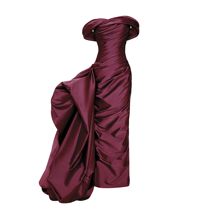 DRAPED TAFFETA WITH SIDE TAIL GOWN - Image 10