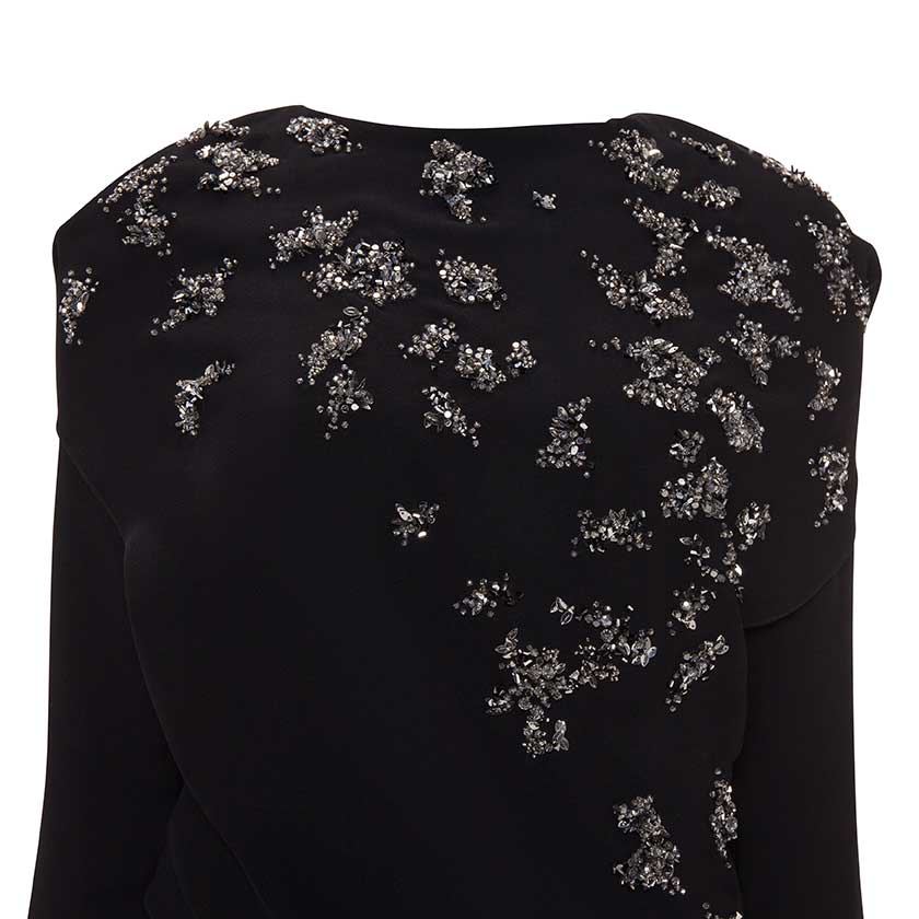 EMBODIED LONG-SLEEVE GOWN WITH CAPE - Image 3
