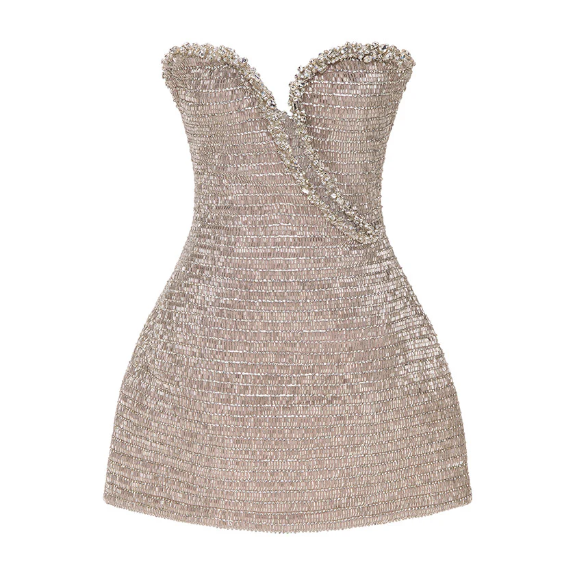 FRONT CUT SHORT STONE DRESS