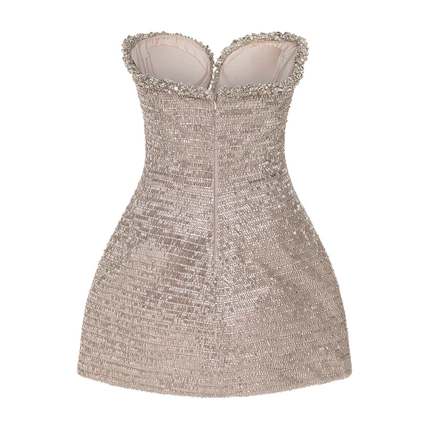 FRONT CUT SHORT STONE DRESS - Image 3