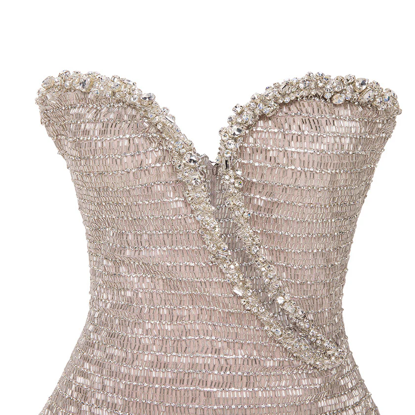 FRONT CUT SHORT STONE DRESS - Image 4