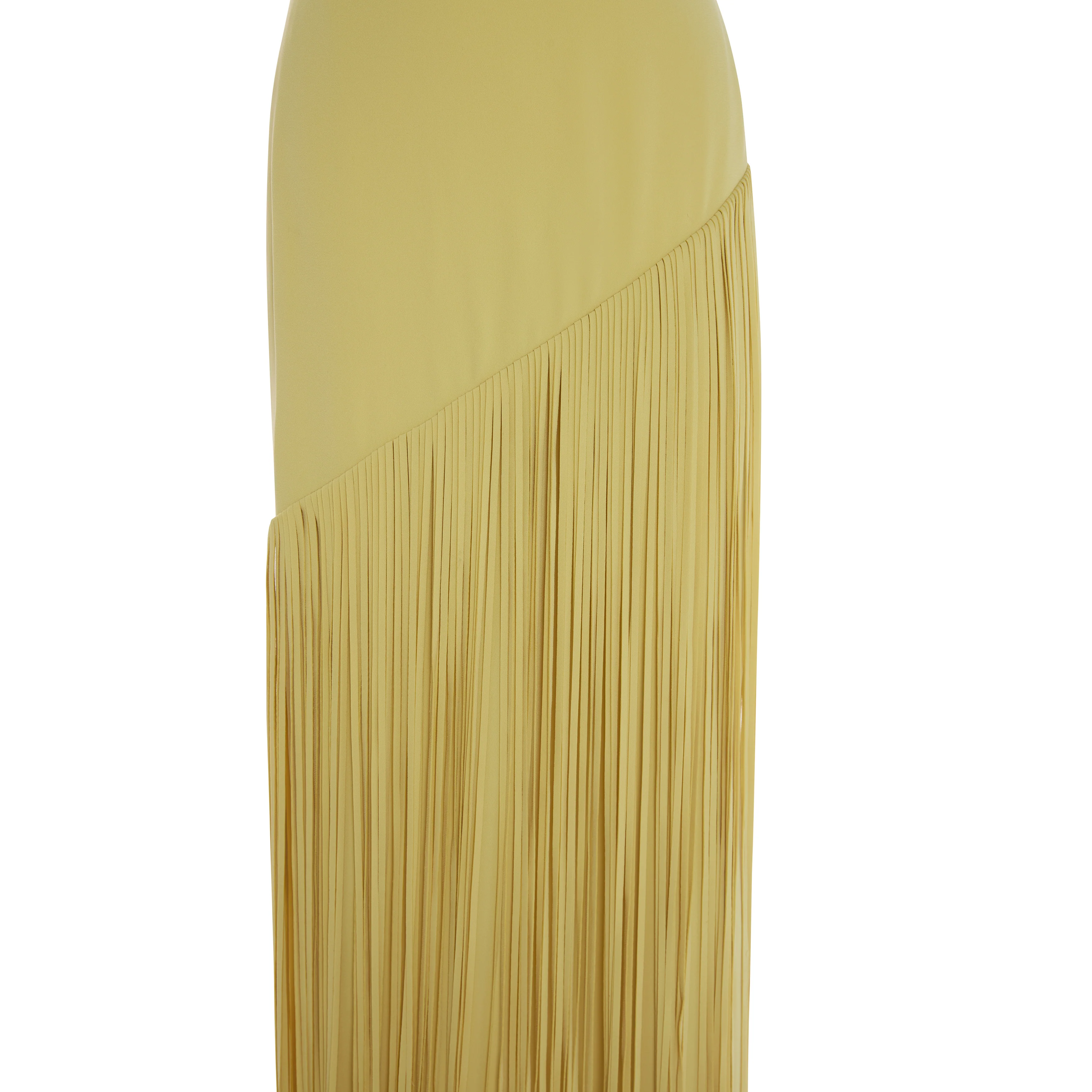 GISELLE - STRAPLESS CREPE GOWN WITH LASER-CUT FRINGES AND CAPE - Image 6