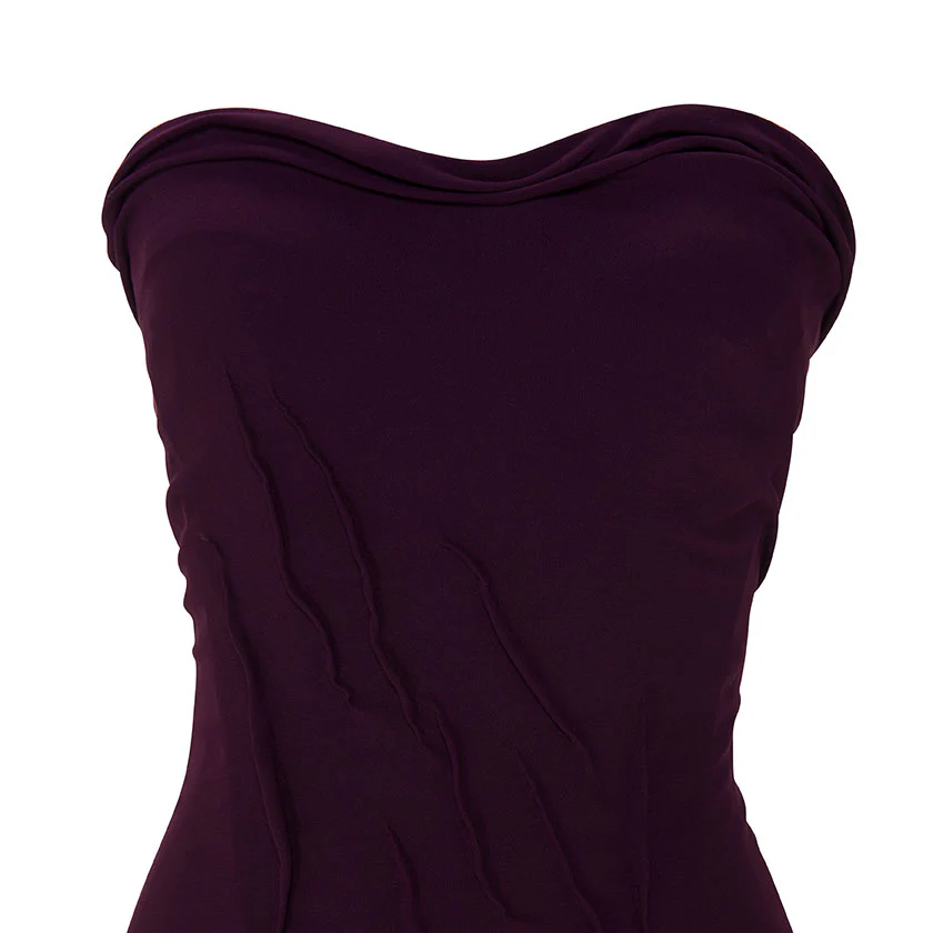 HAND-MANIPULATED CREPE GOWN WITH CAPE - Image 3