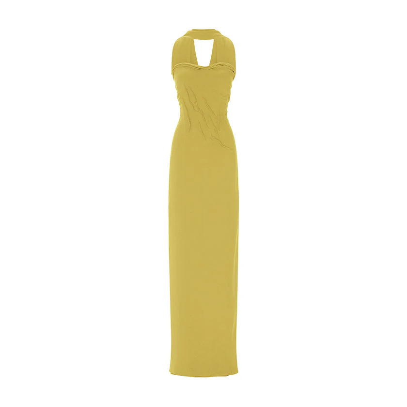 HAND-MANIPULATED CREPE GOWN WITH CAPE - Image 6