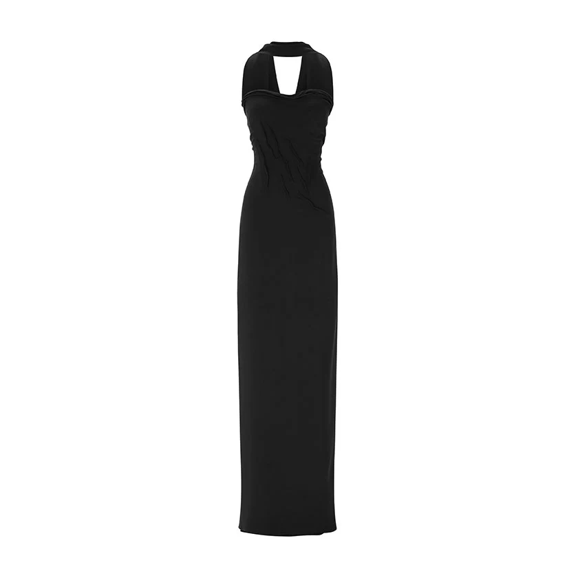 HAND-MANIPULATED CREPE GOWN WITH CAPE - Image 9