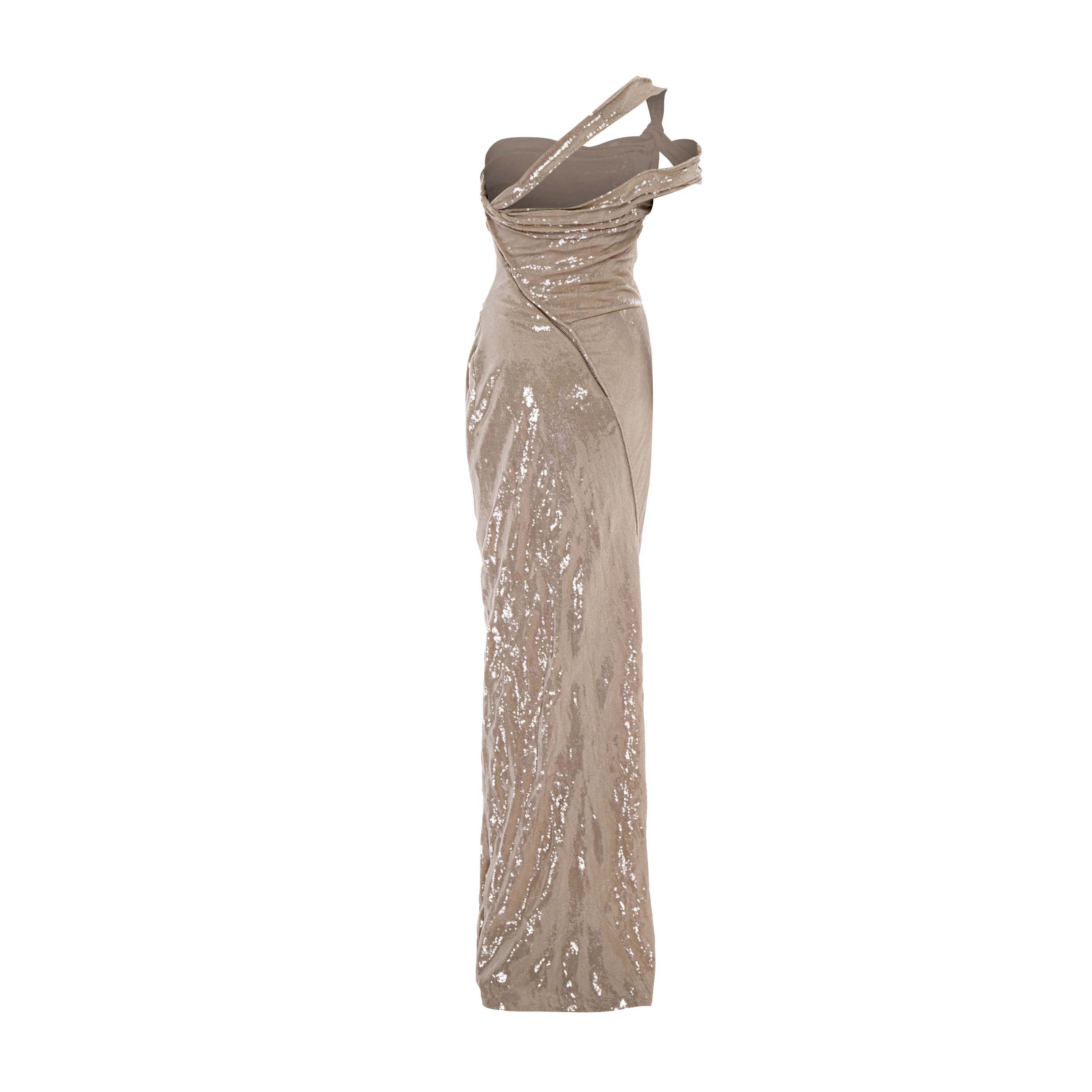 Hand pleated draped payette gown - Image 3