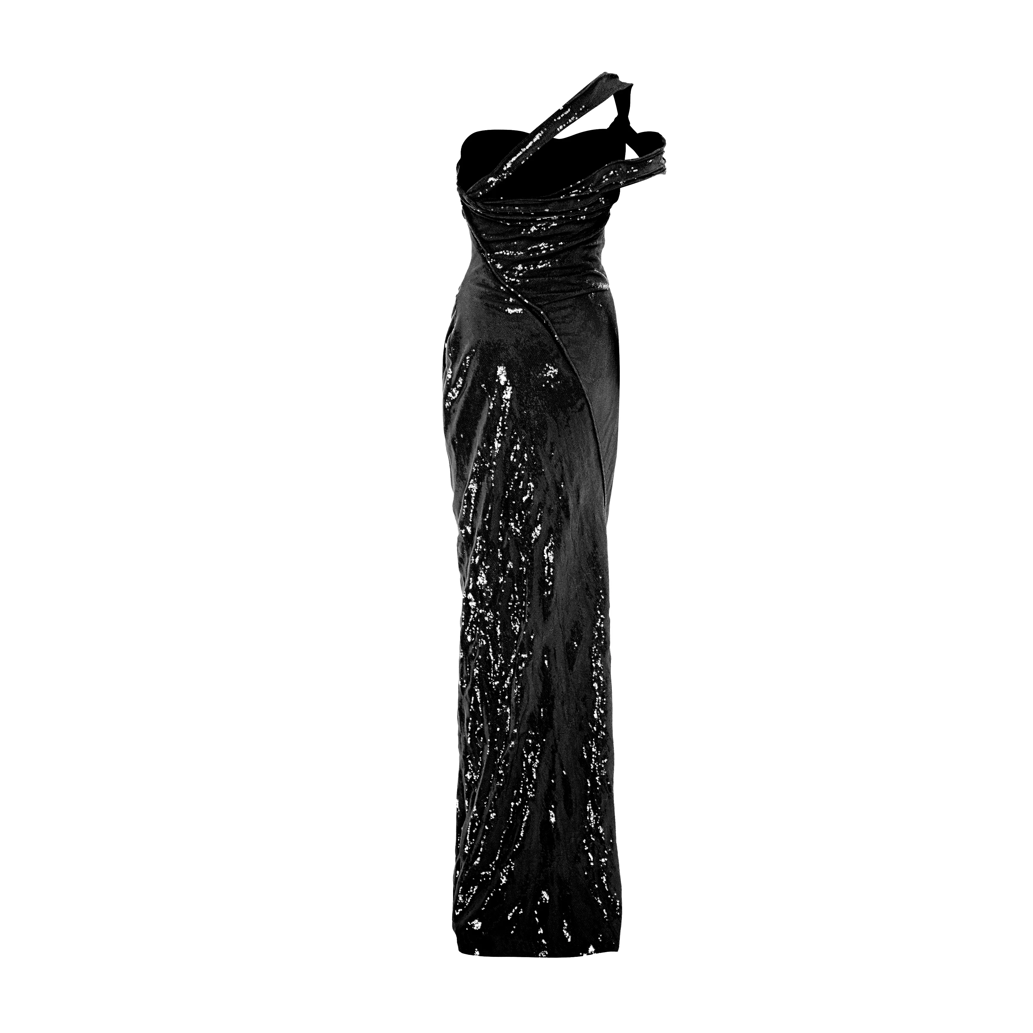 Hand pleated draped payette gown - Image 6