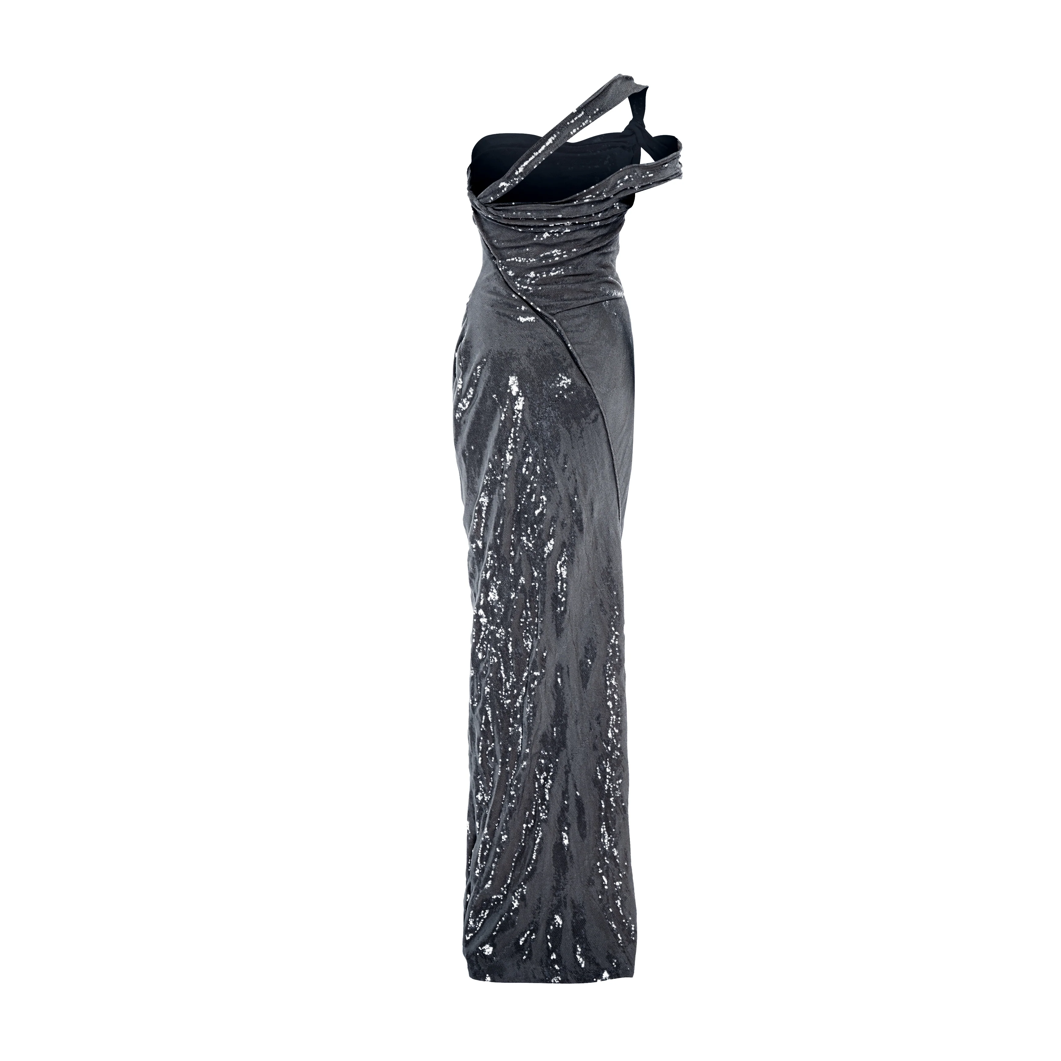 Hand pleated draped payette gown - Image 8