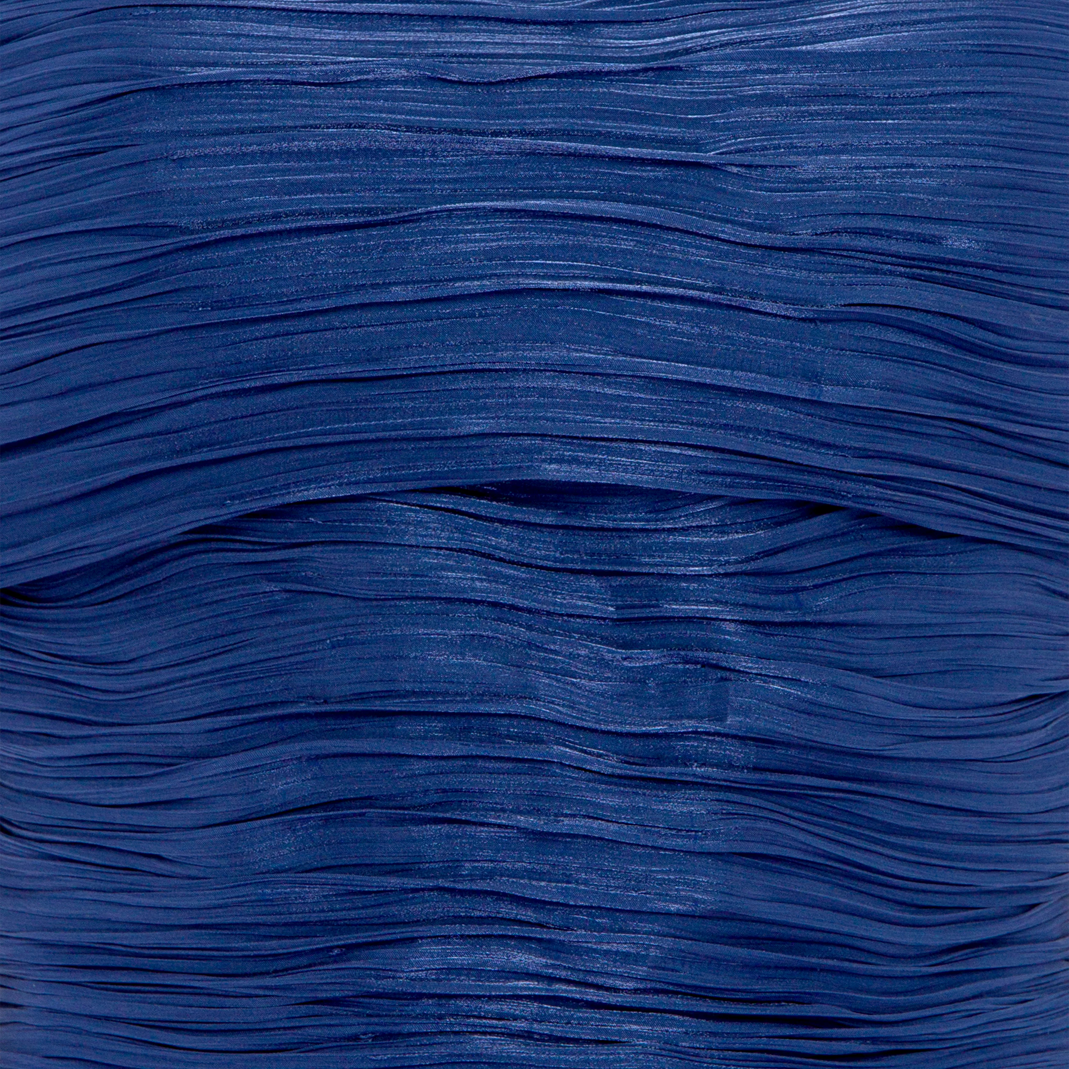 Hand pleated Satin - like dress with attached cape and soft wires - Image 4
