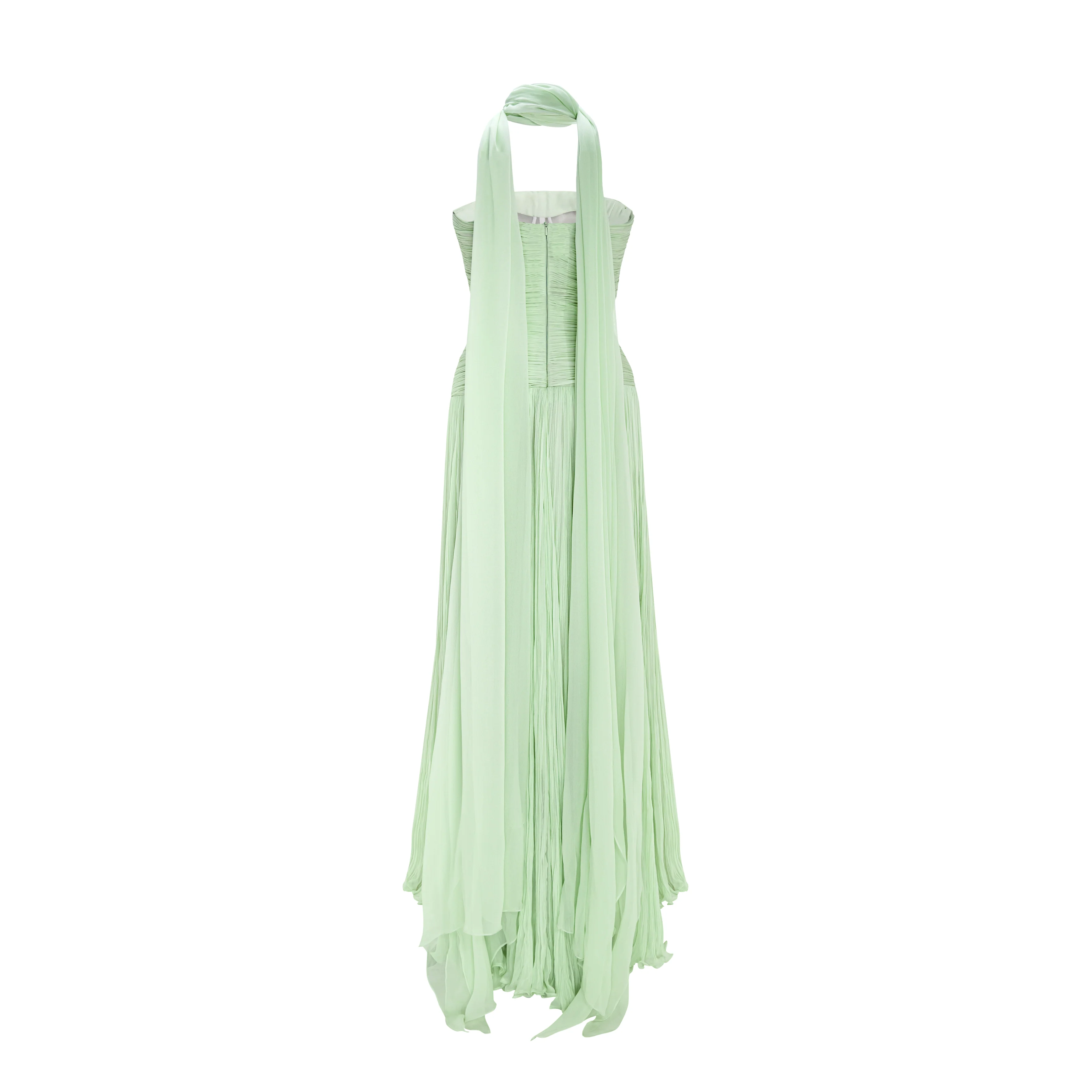 Hand Pleated Silk Georgette Gown - Image 3