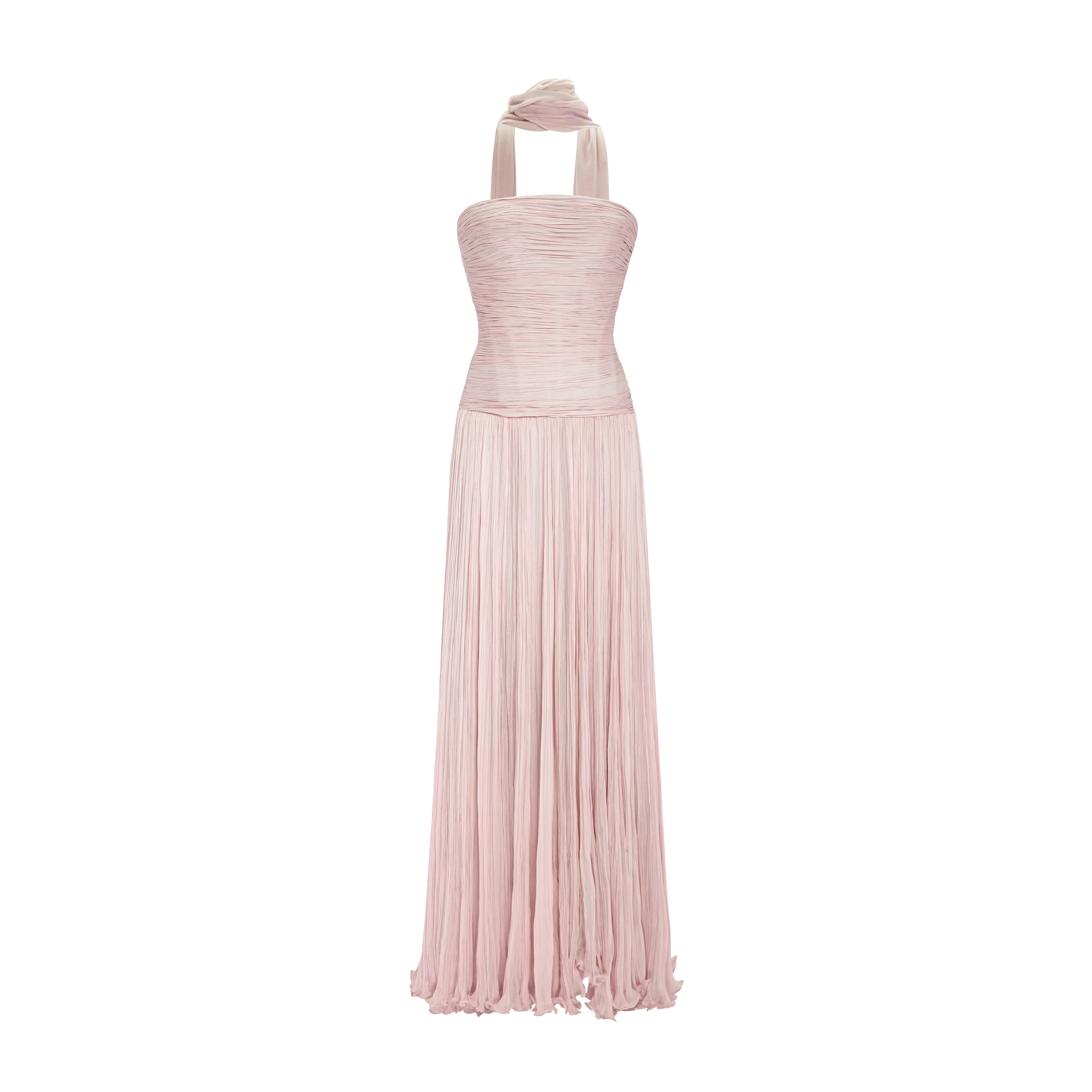 Hand Pleated Silk Georgette Gown - Image 4